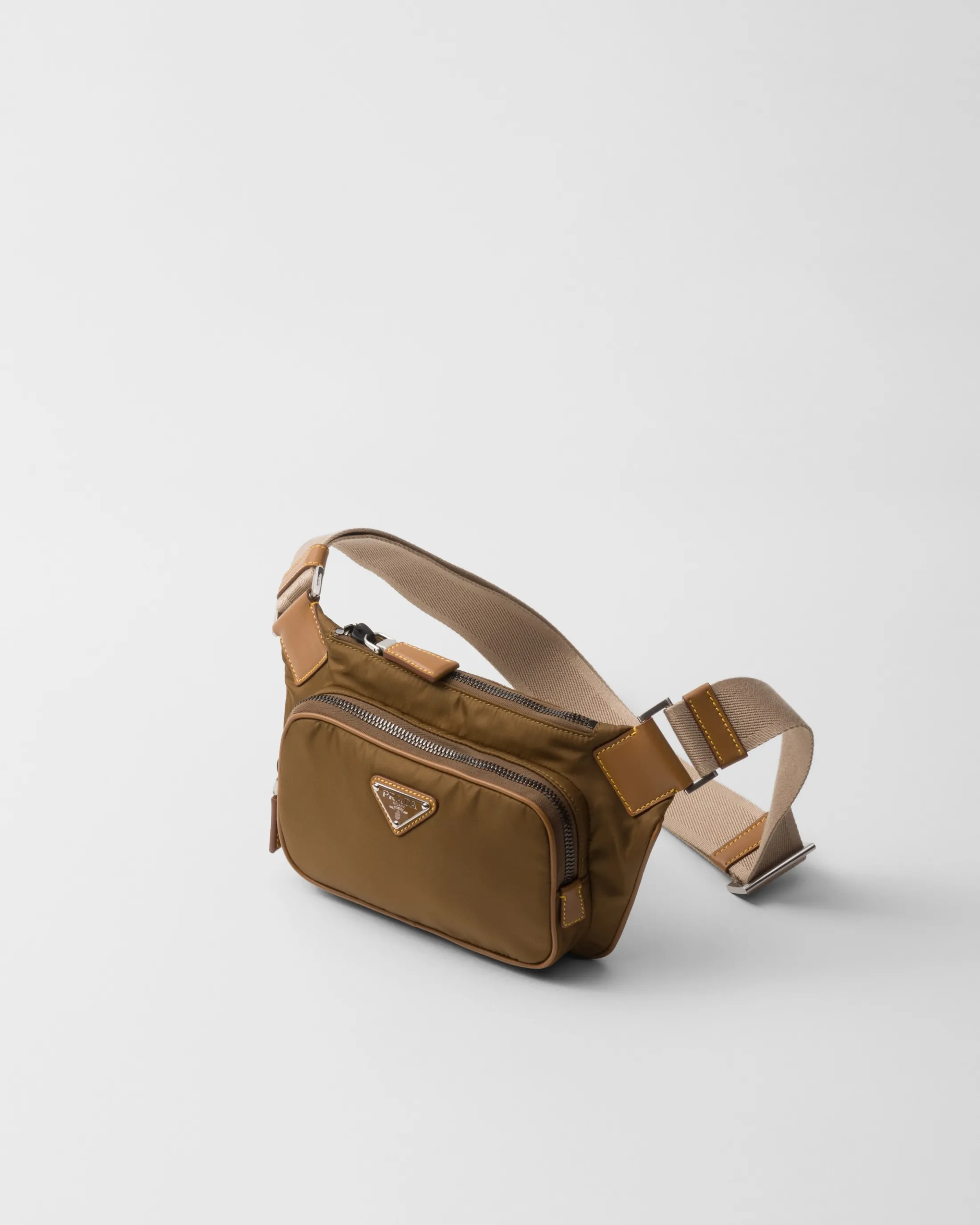 Prada Re-Nylon and leather belt bag Corkbeige Discount