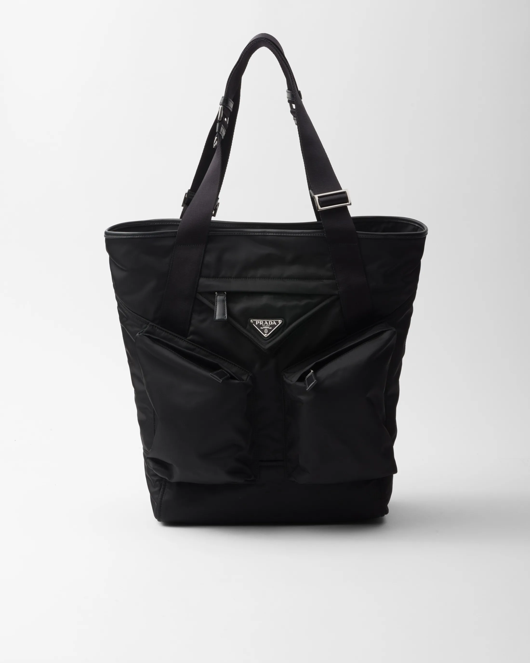 Prada Re-Nylon and leather tote bag Black Online