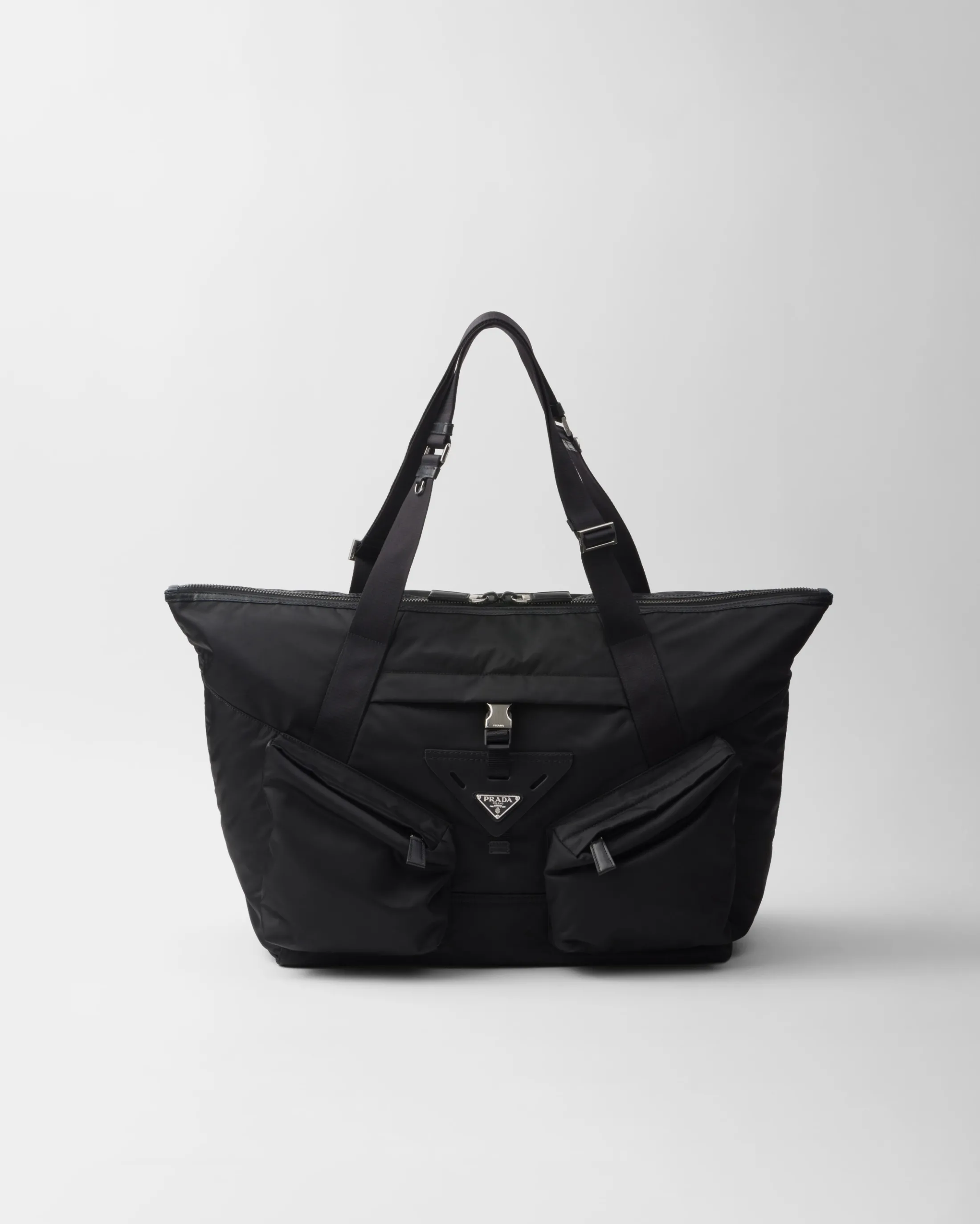 Prada Re-Nylon and leather travel bag Black Best Sale