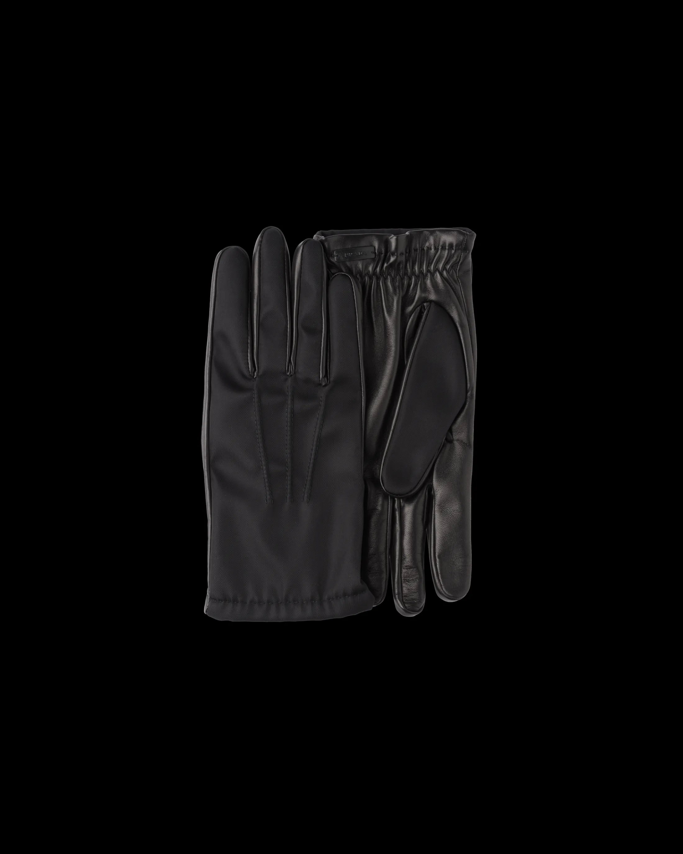 Prada Re-Nylon and nappa leather gloves Black Hot