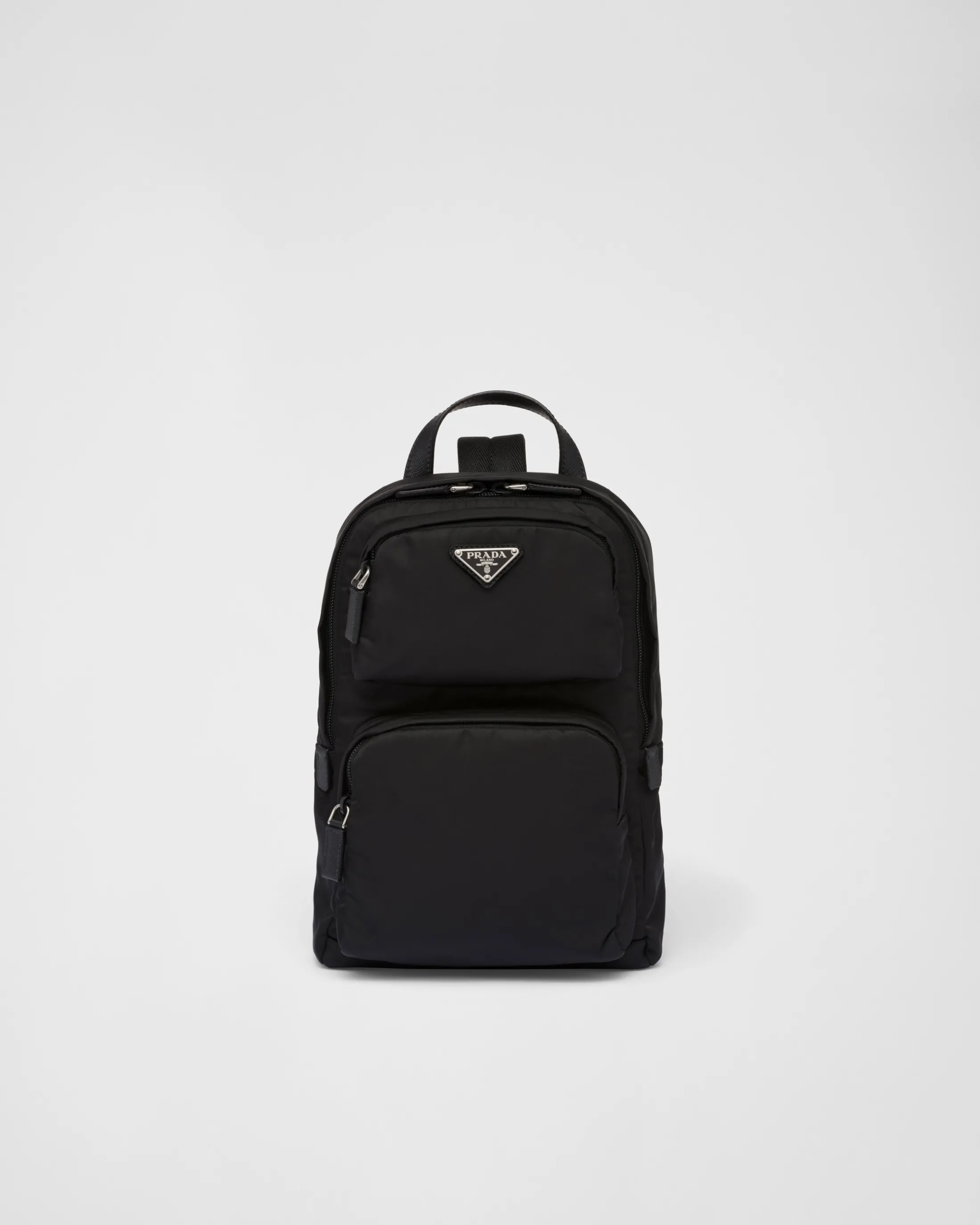 Prada Re-Nylon and Saffiano leather backpack Black New