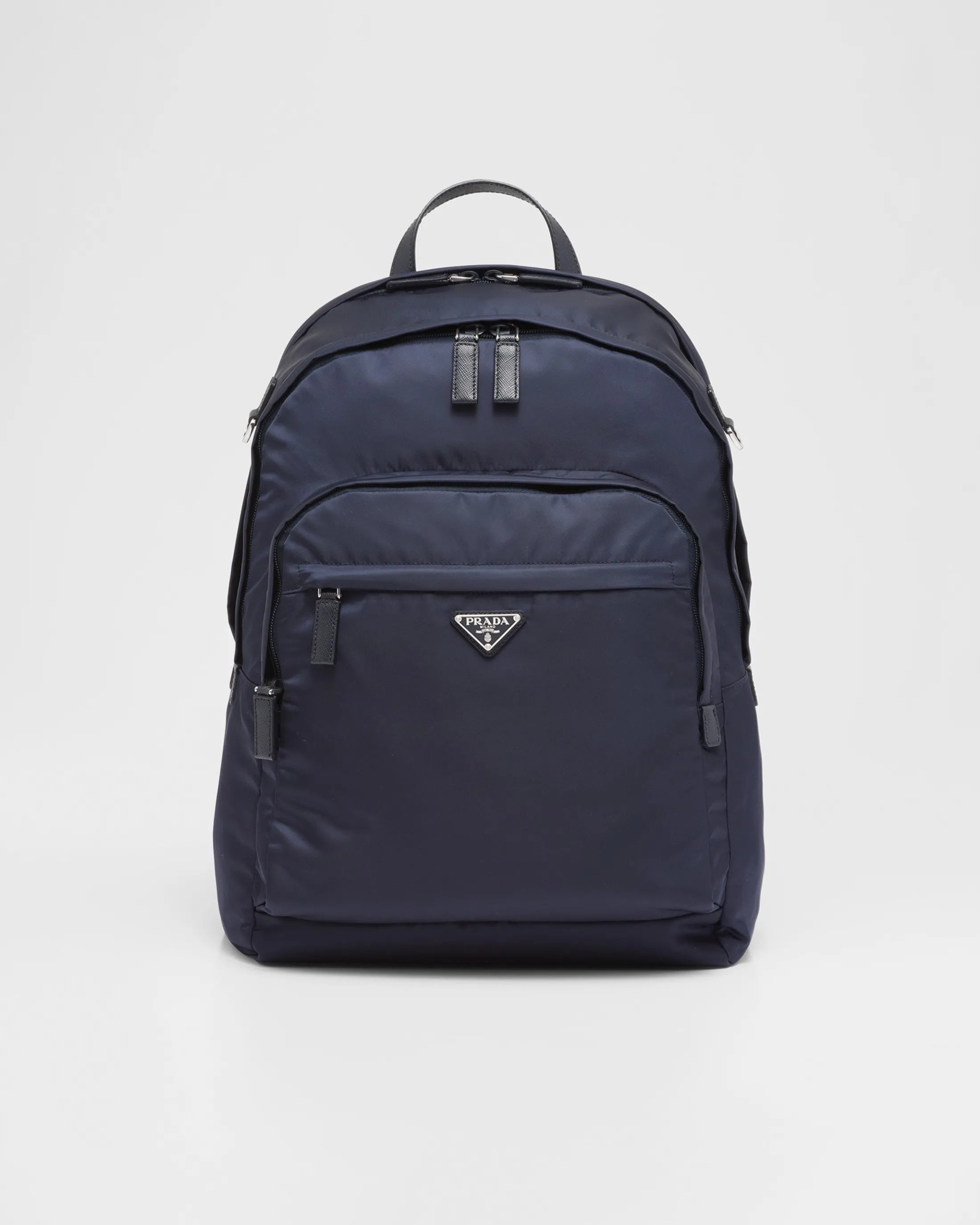 Prada Re-Nylon and Saffiano leather backpack Navy Fashion