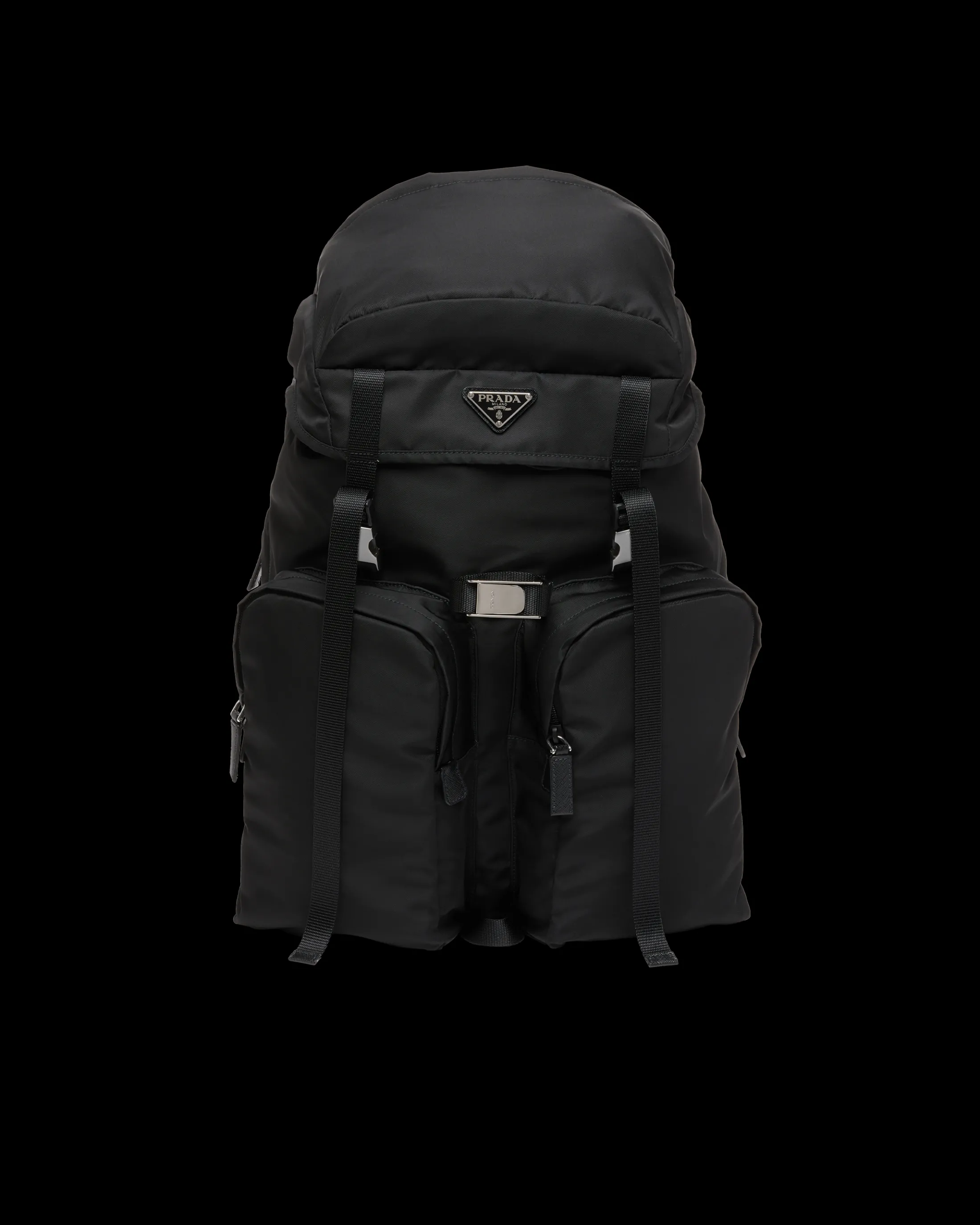 Prada Re-Nylon and Saffiano leather backpack Black Best Sale