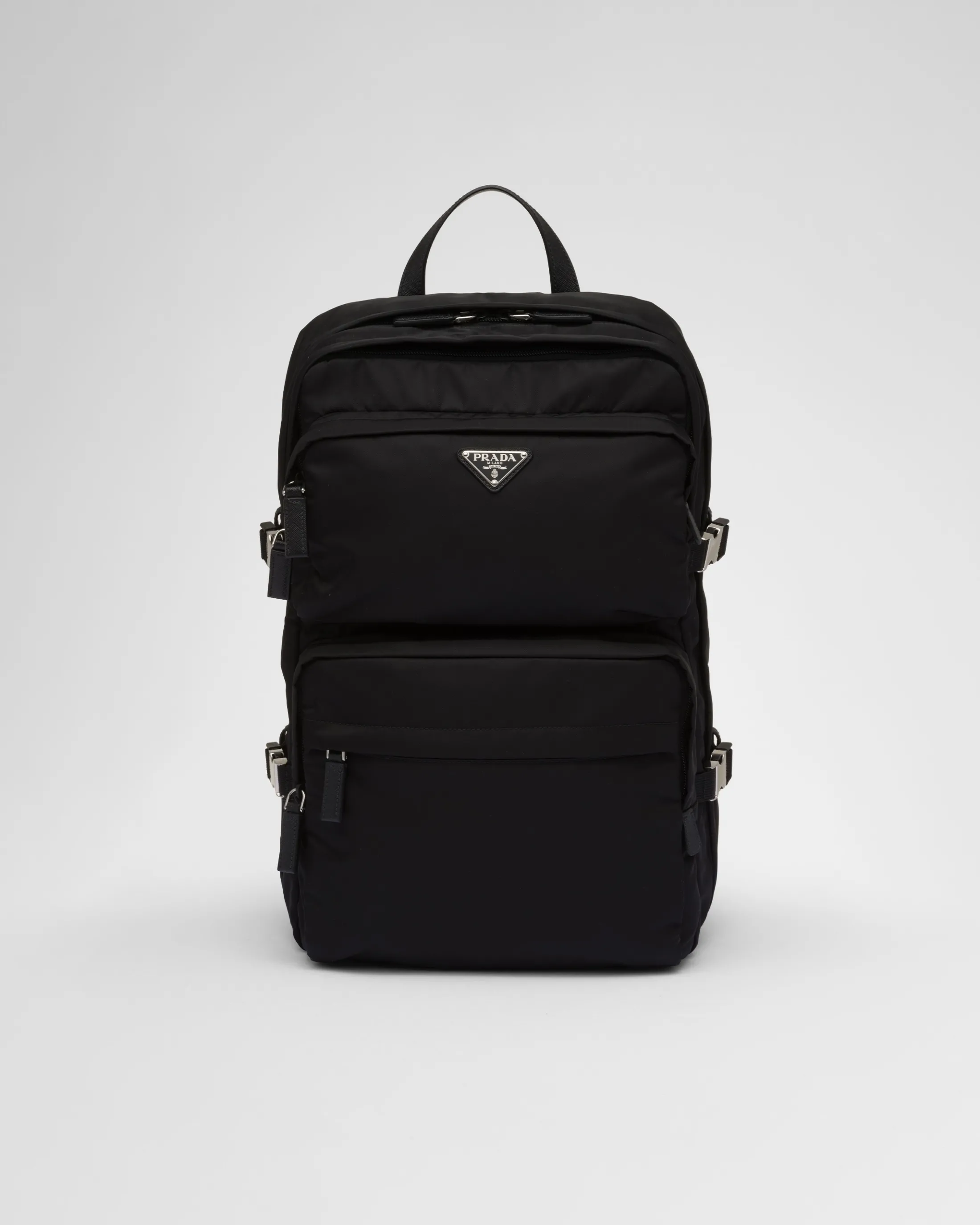 Prada Re-Nylon and Saffiano leather backpack Black Discount