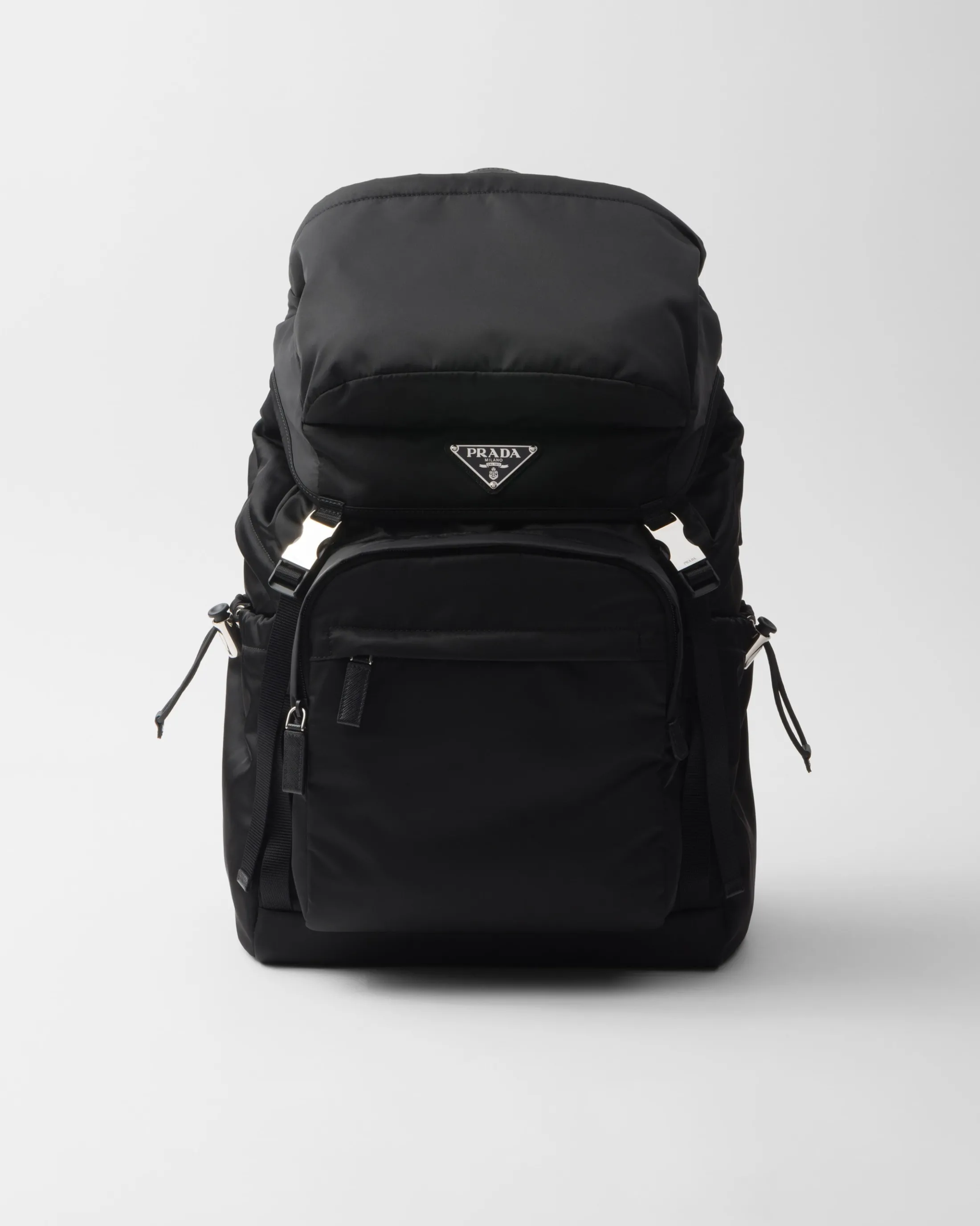 Prada Re-Nylon and Saffiano leather backpack Black Clearance