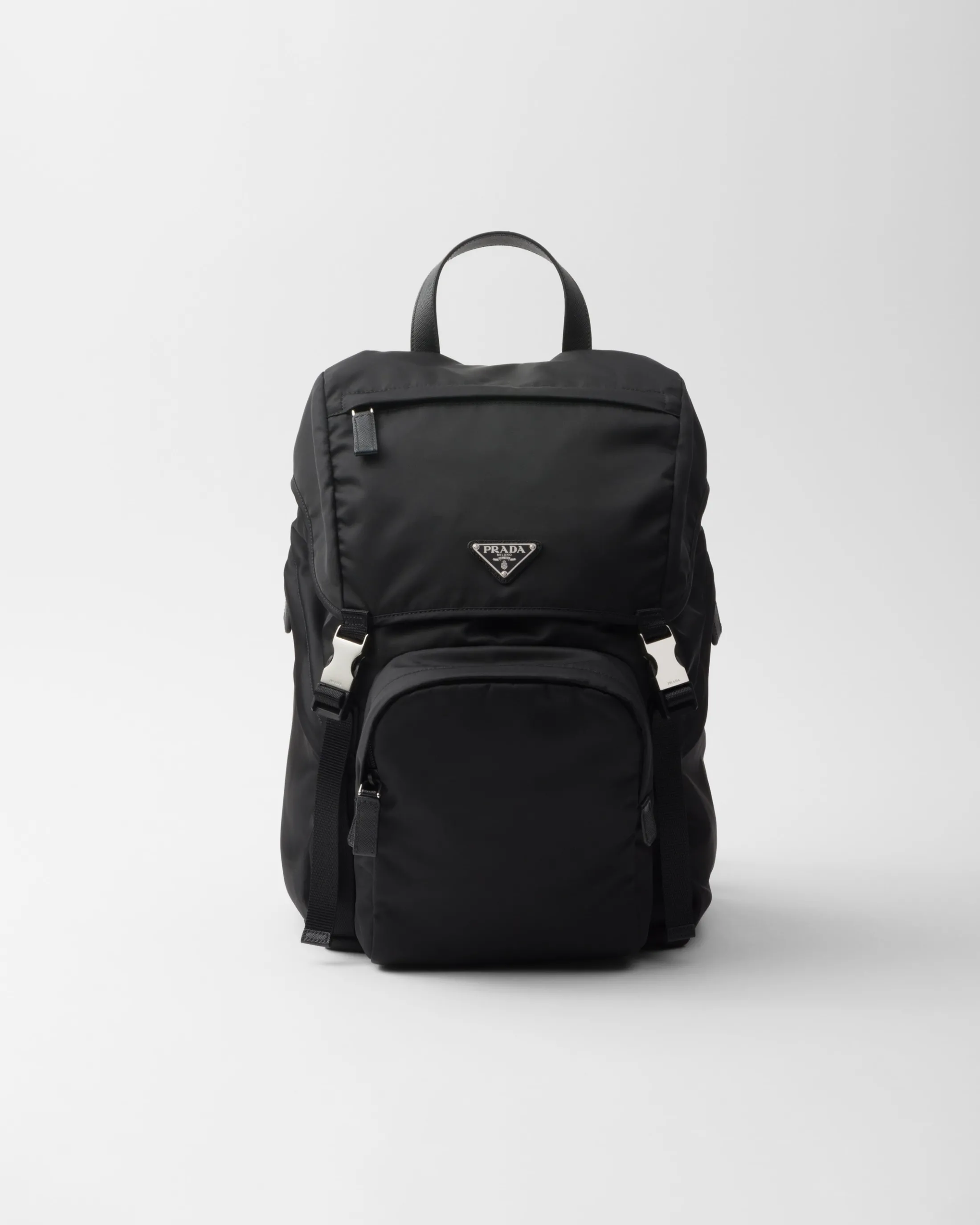 Prada Re-Nylon and Saffiano leather backpack Black Discount