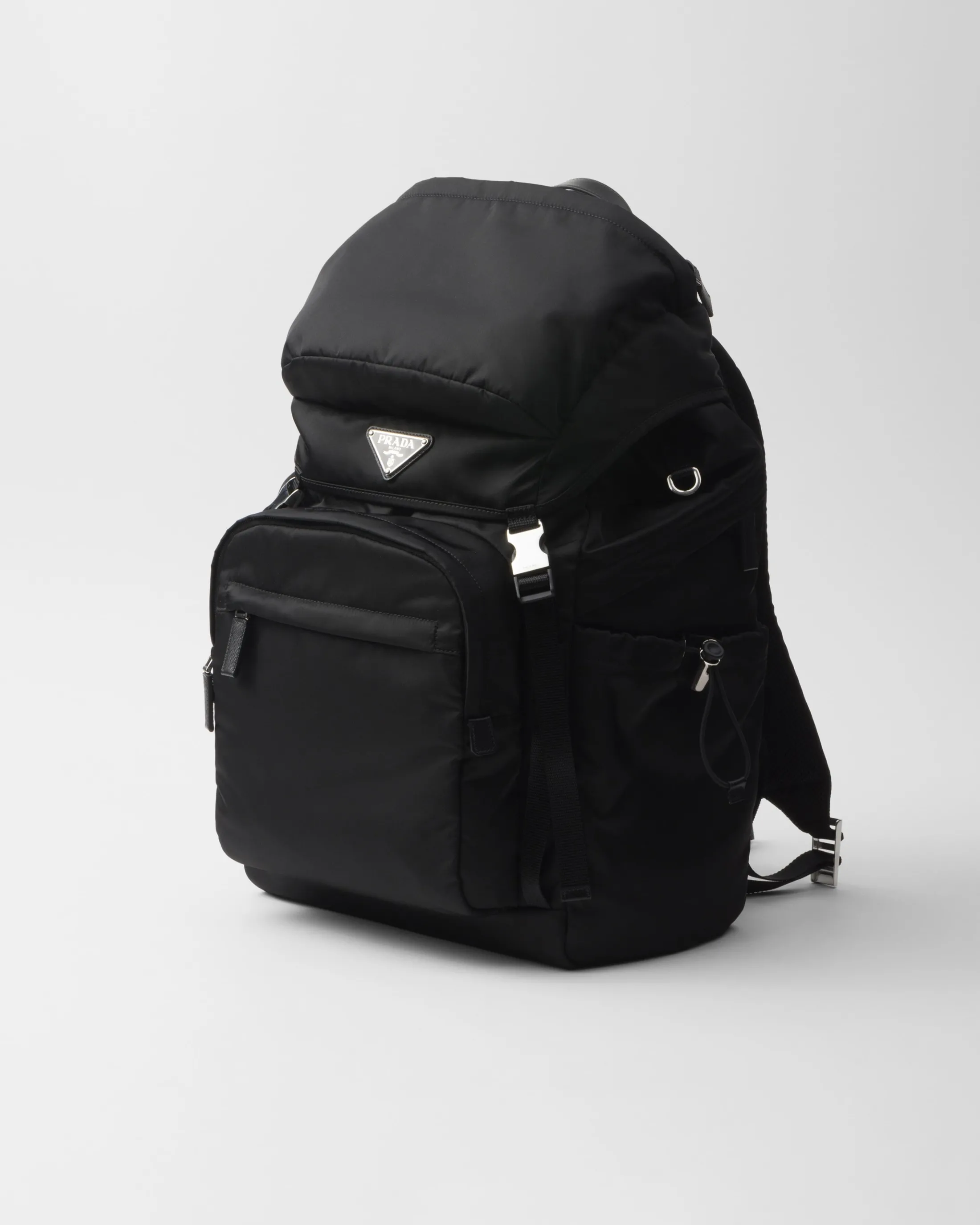 Prada Re-Nylon and Saffiano leather backpack Black Clearance