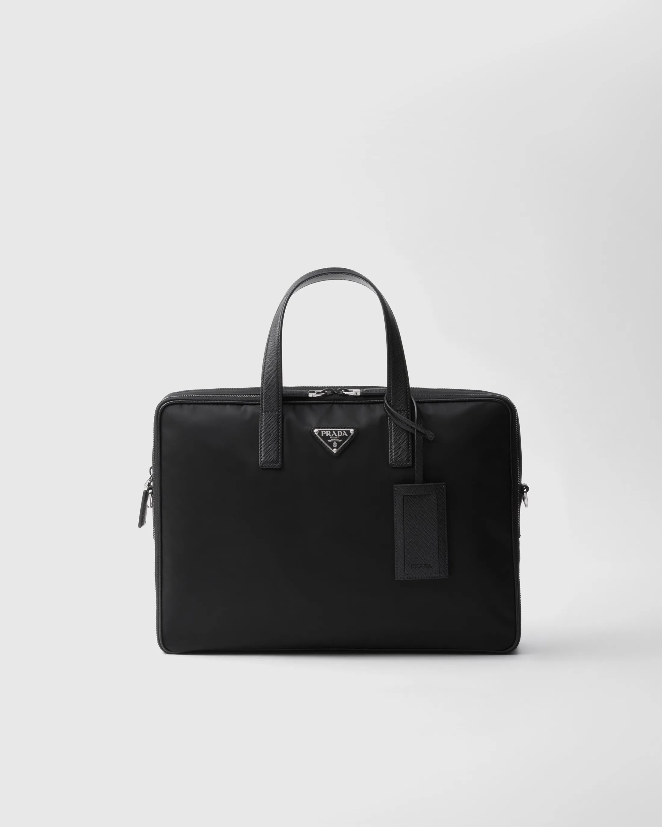 Prada Re-Nylon and Saffiano leather briefcase Black Store