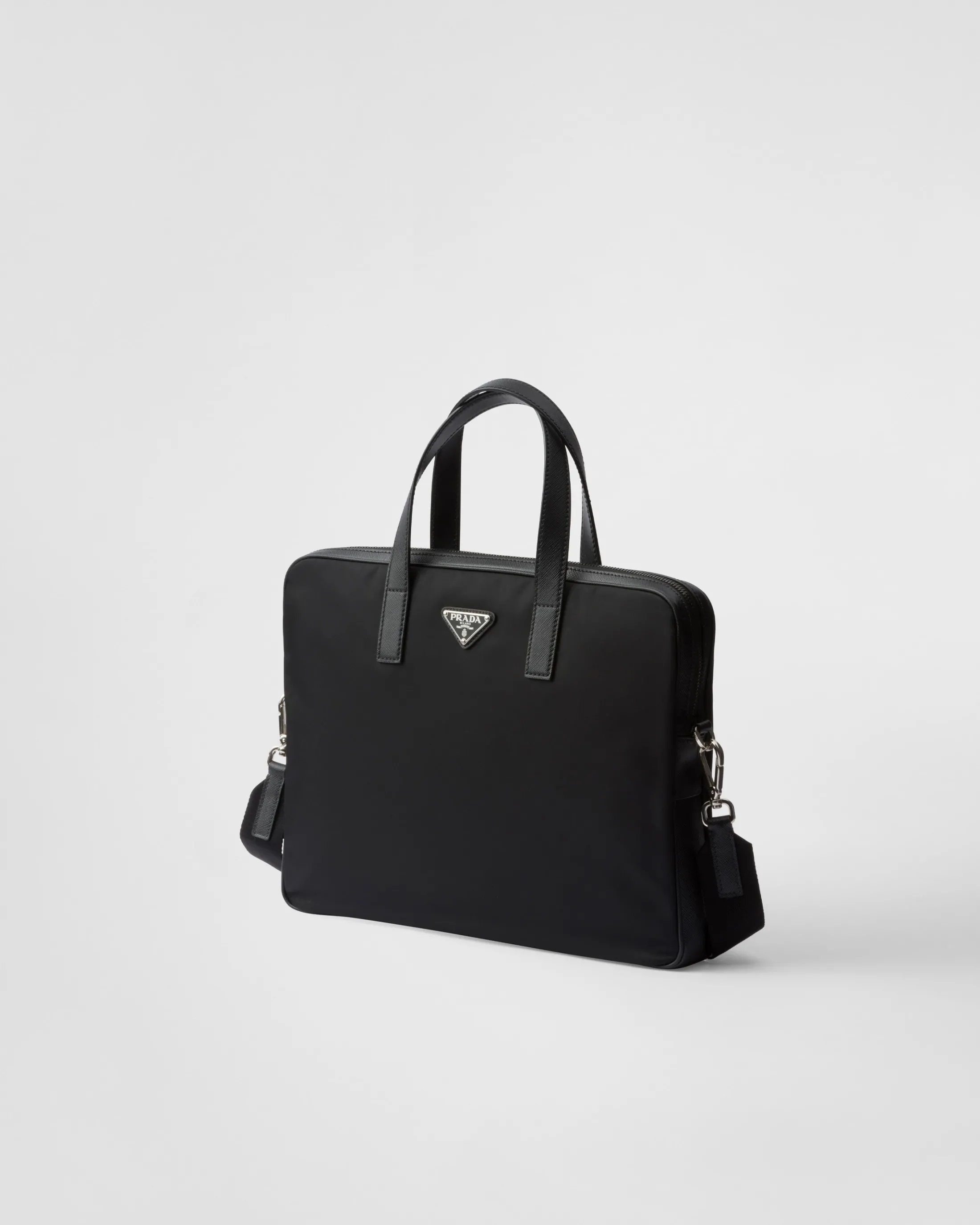 Prada Re-Nylon and Saffiano leather briefcase Black Store