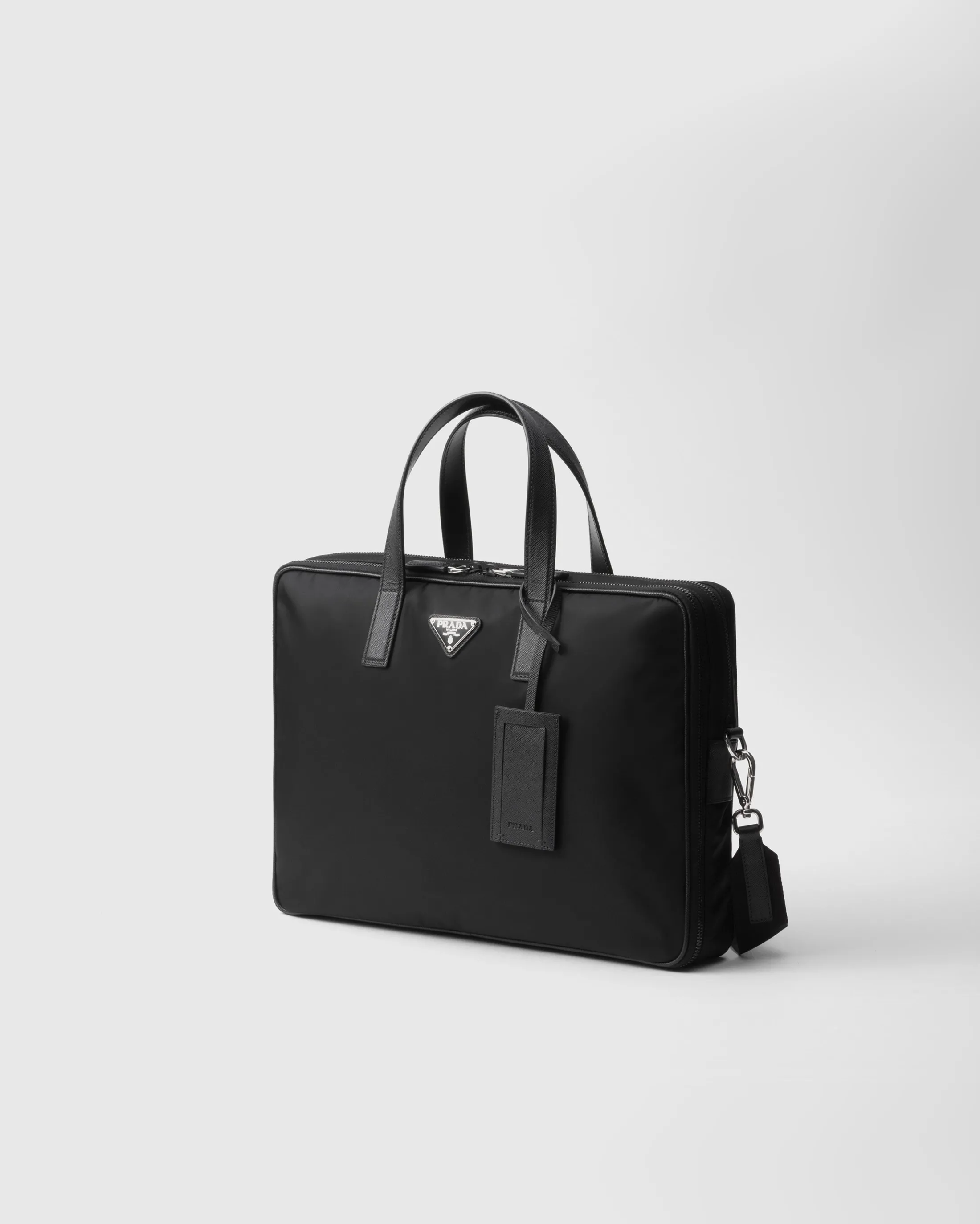 Prada Re-Nylon and Saffiano leather briefcase Black Store