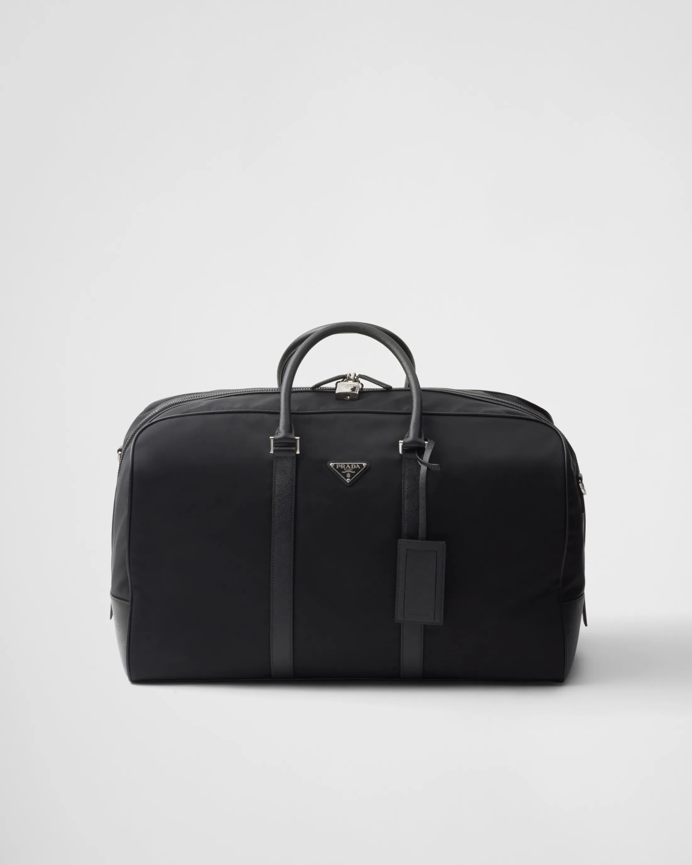 Prada Re-Nylon and Saffiano leather duffel bag Black Outlet