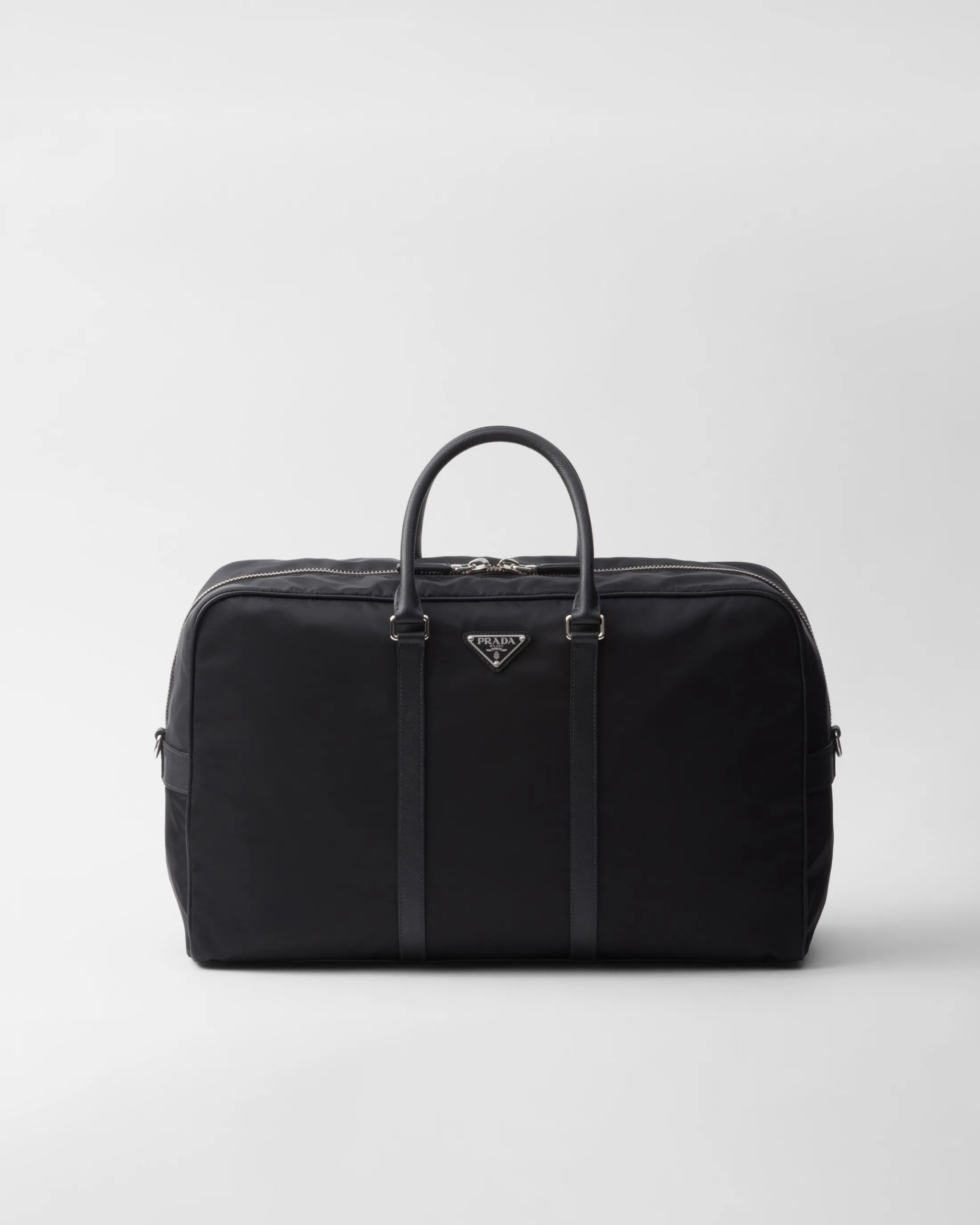 Prada Re-Nylon and Saffiano leather duffel bag Black Outlet