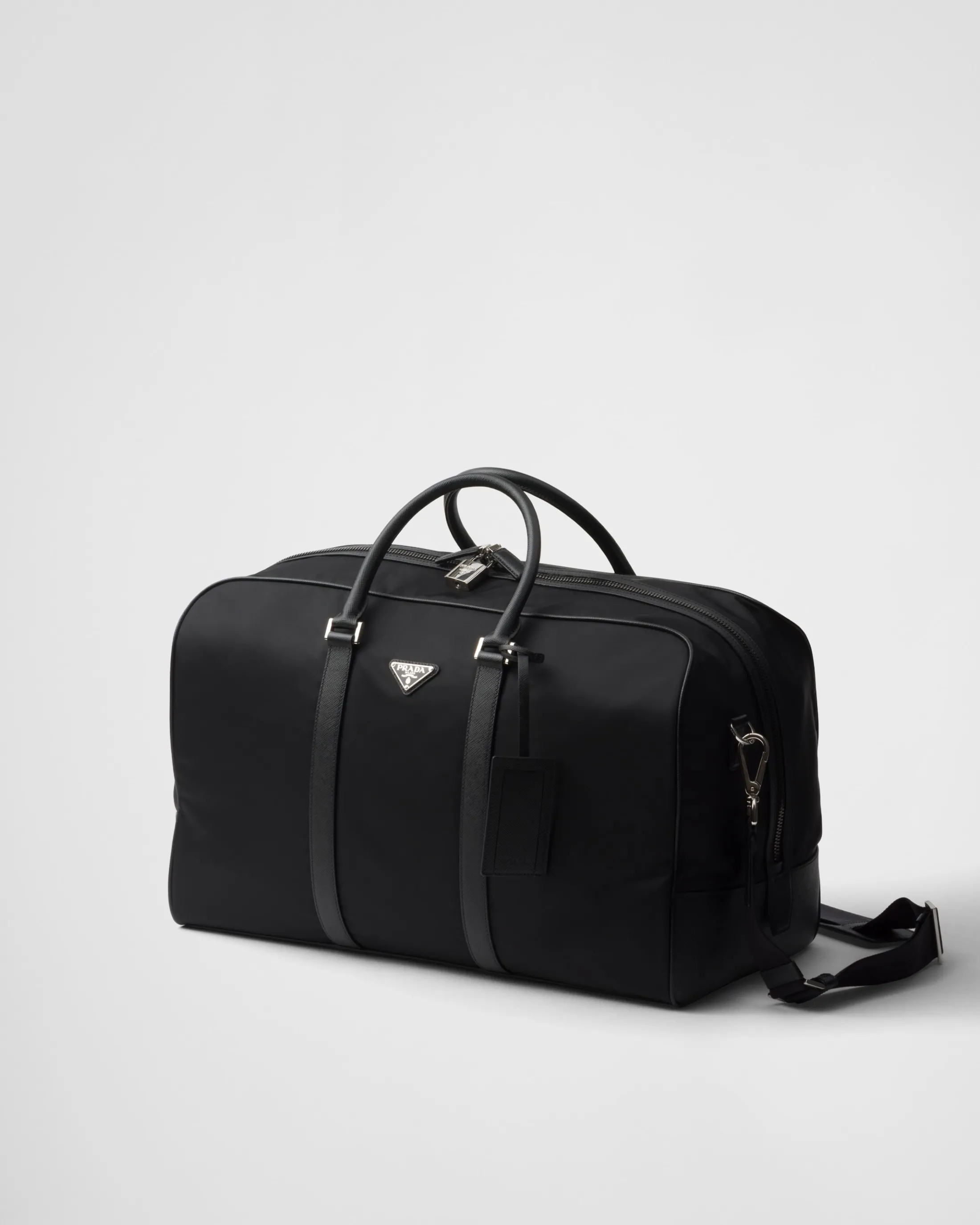 Prada Re-Nylon and Saffiano leather duffel bag Black Outlet