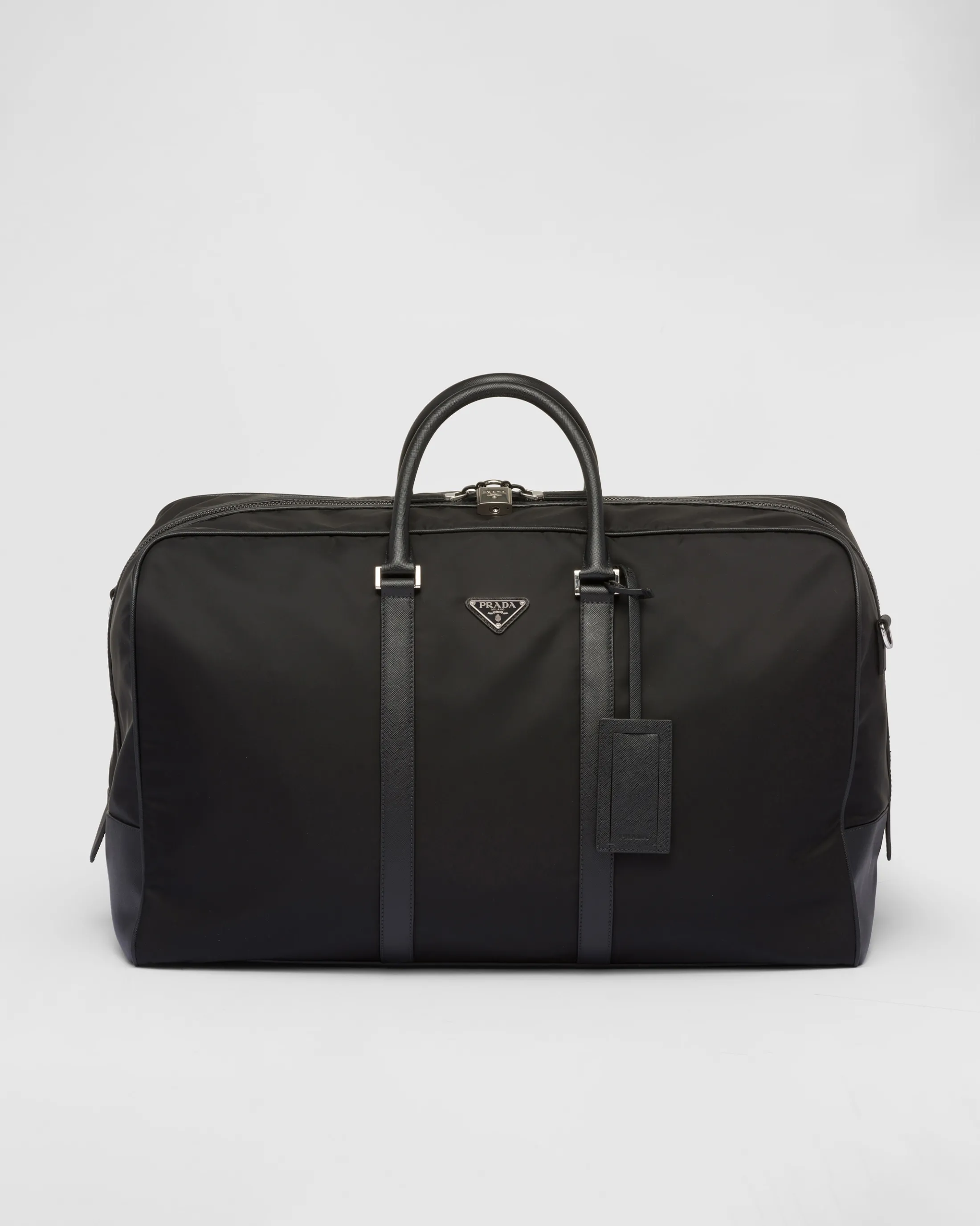 Prada Re-Nylon and Saffiano leather duffle bag Black Shop