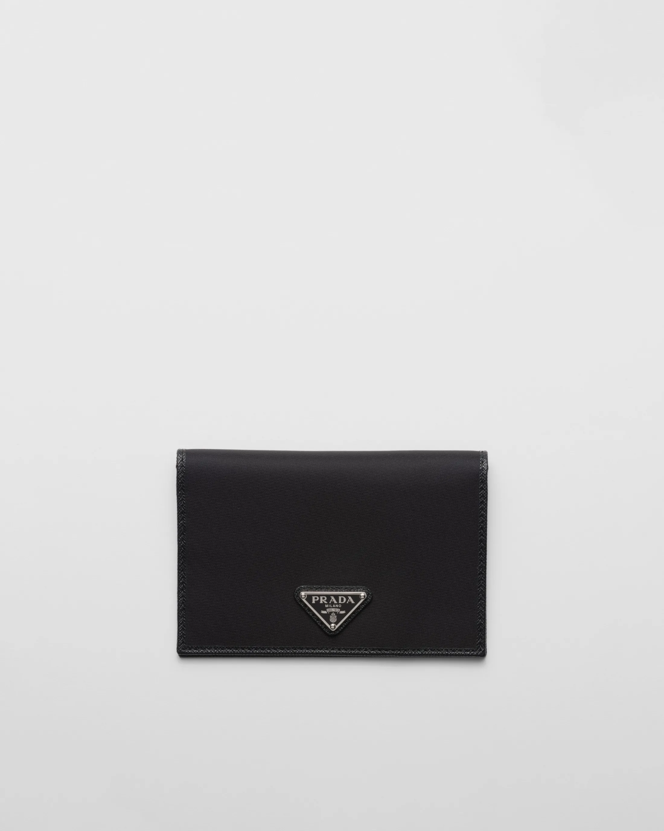 Prada Re-Nylon and Saffiano leather passport holder Black Outlet