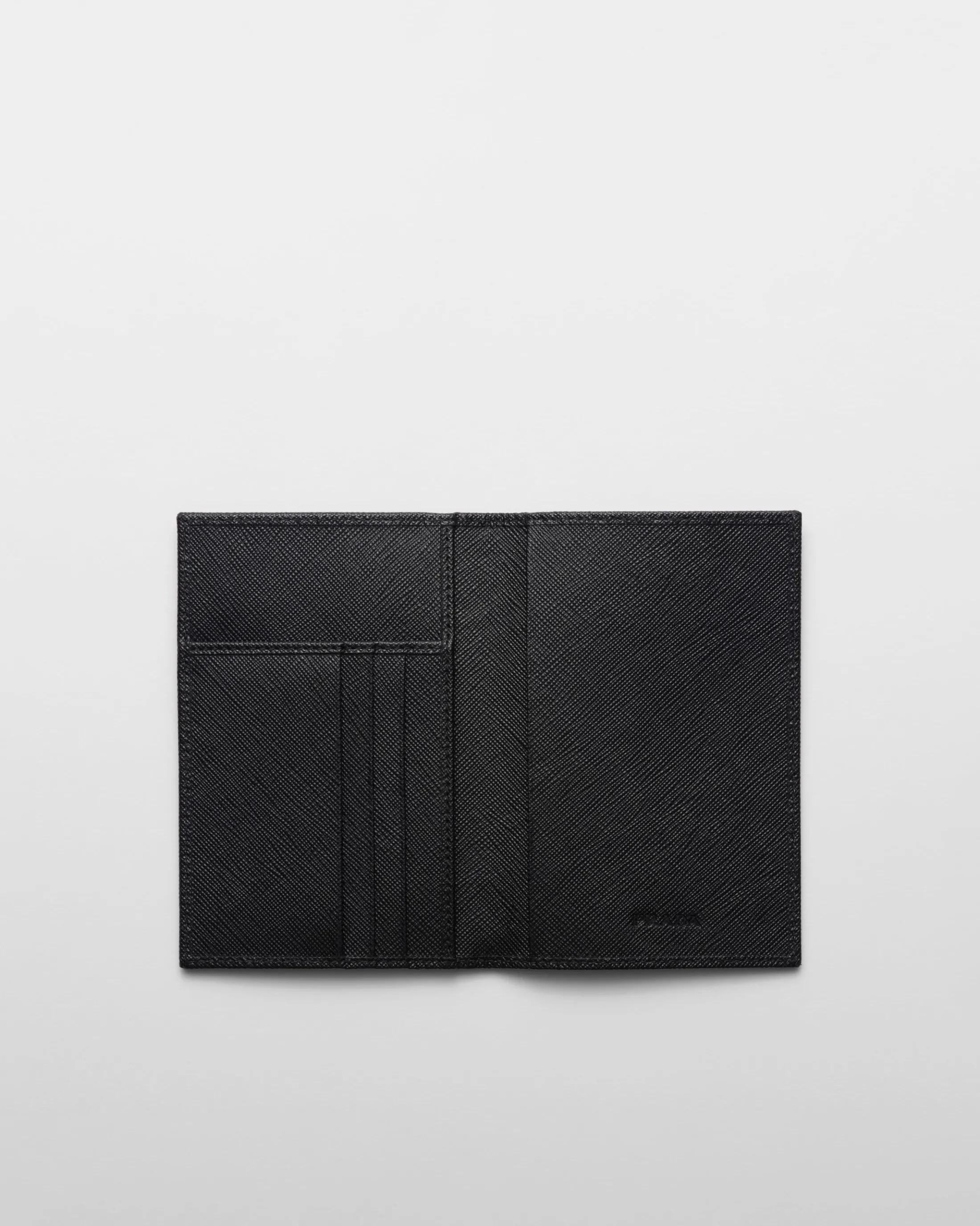 Prada Re-Nylon and Saffiano leather passport holder Black Outlet