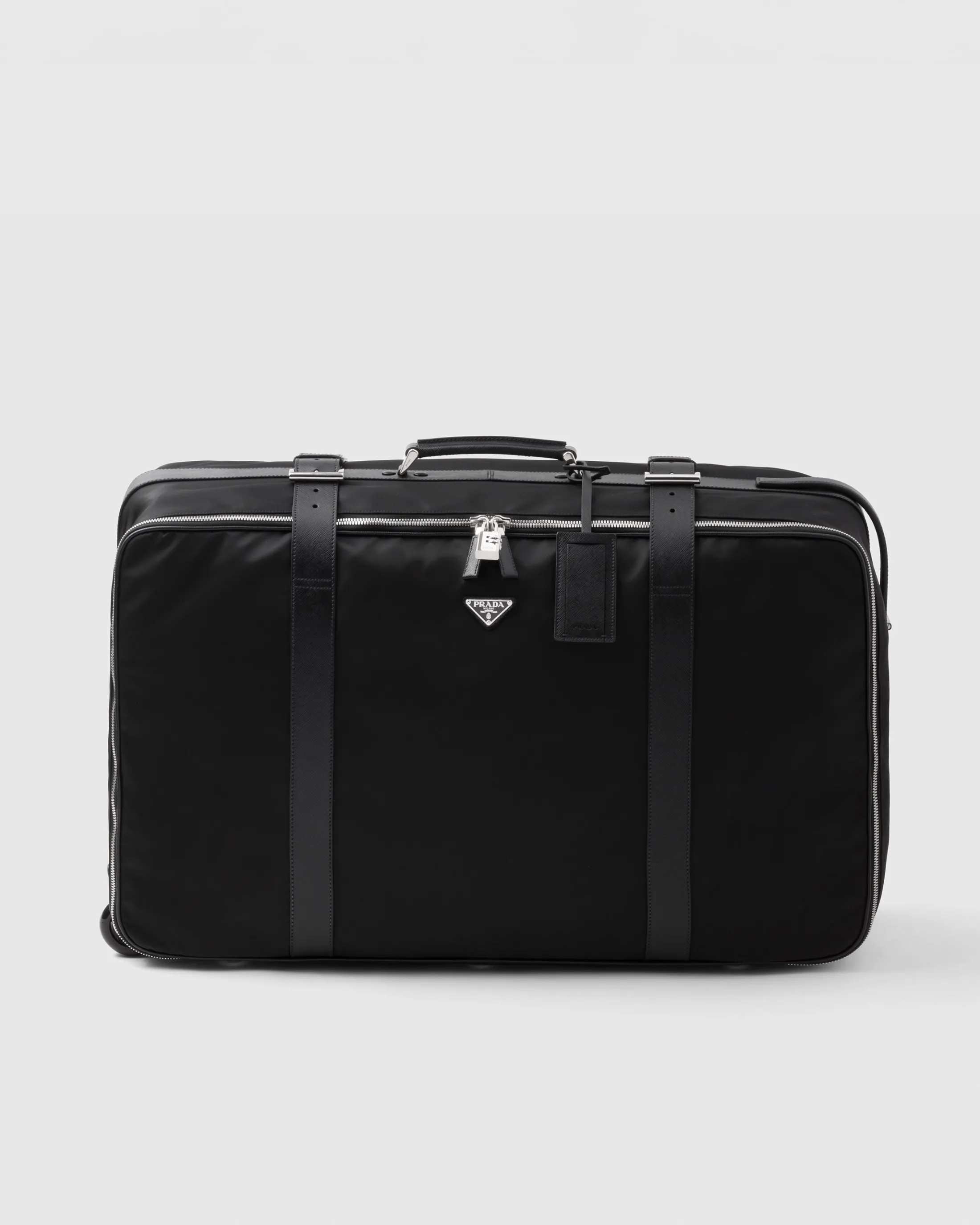 Prada Re-Nylon and Saffiano leather suitcase Black Hot