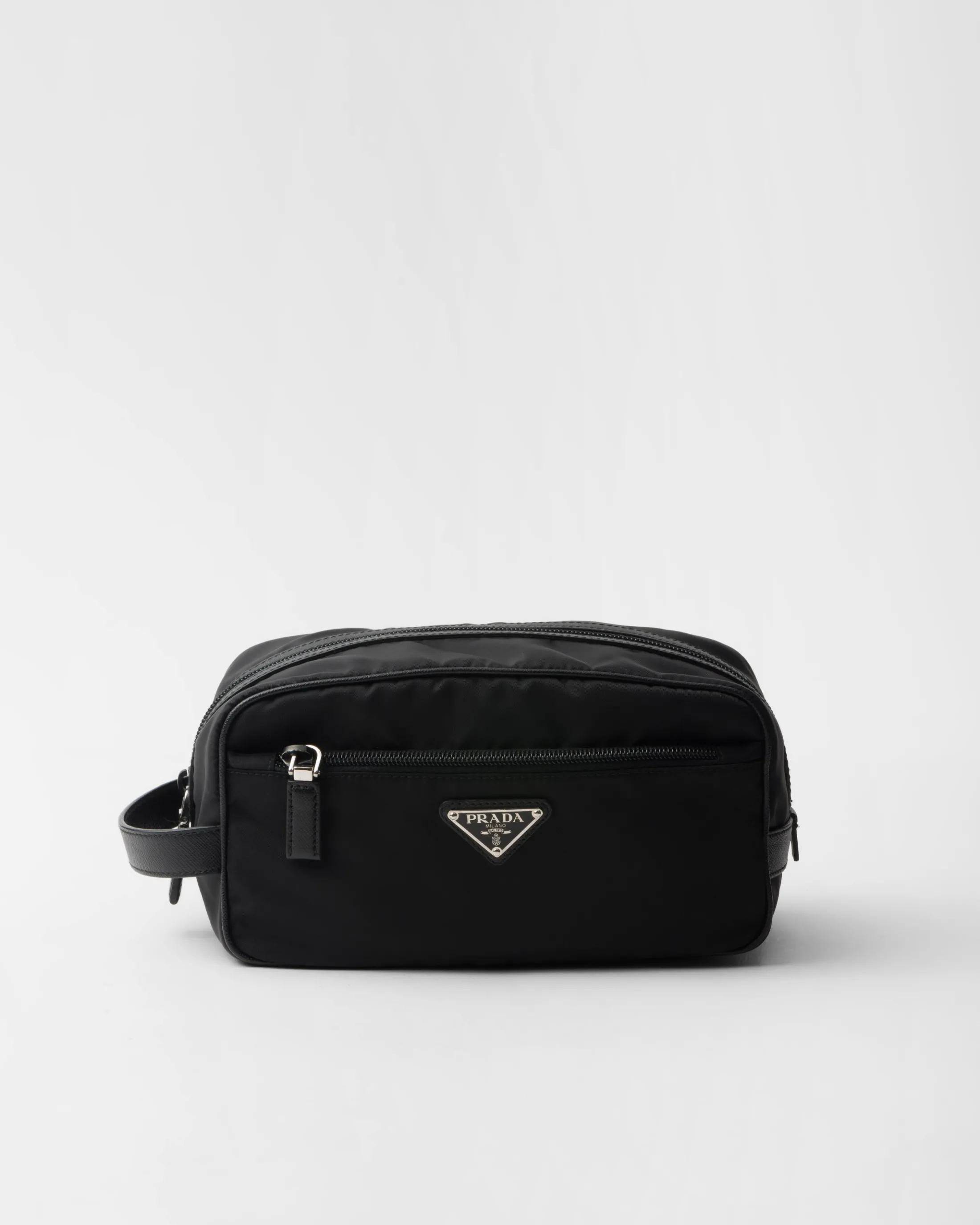 Prada Re-Nylon and Saffiano leather travel pouch Black Store