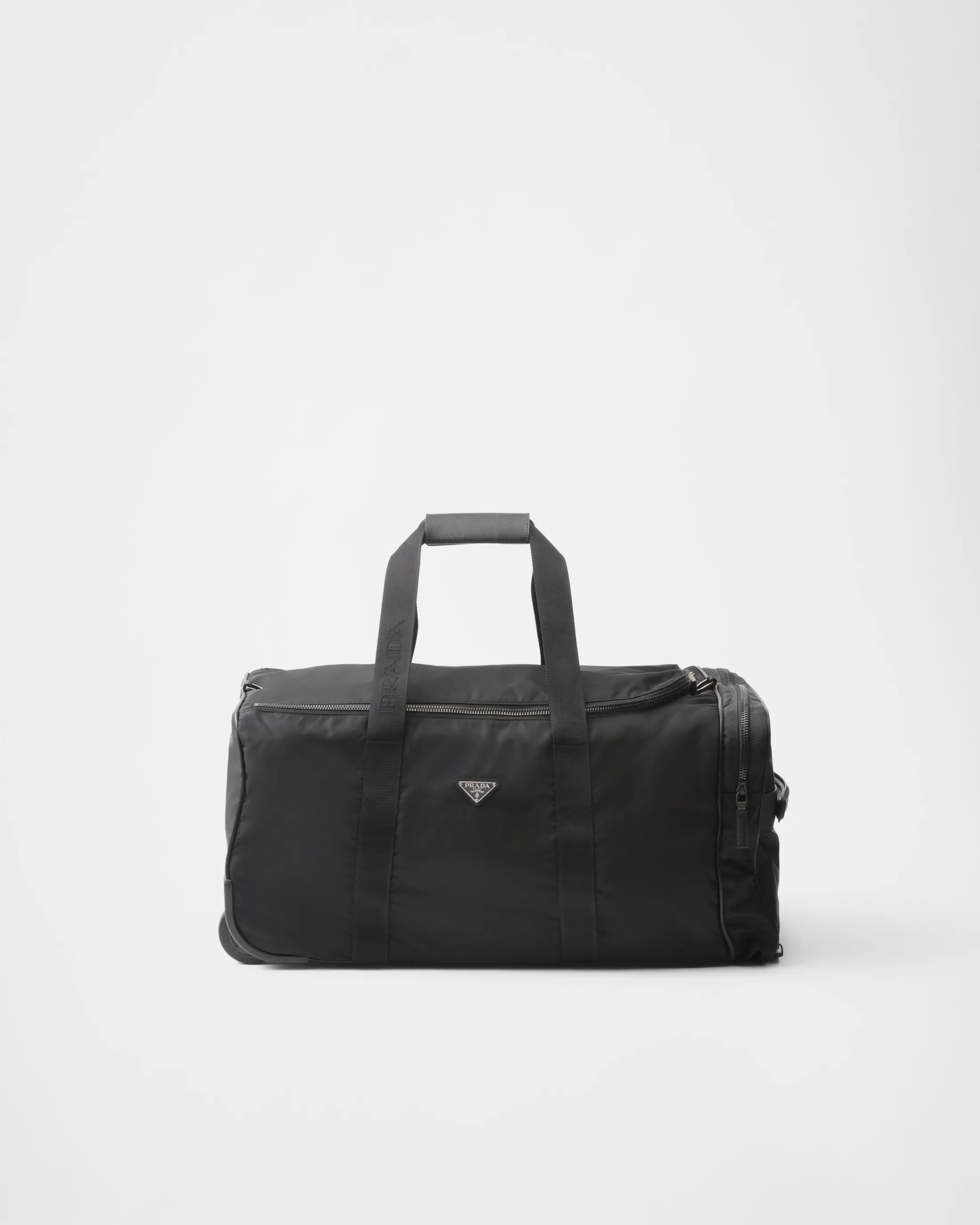 Prada Re-Nylon and Saffiano leather trolley Black Clearance