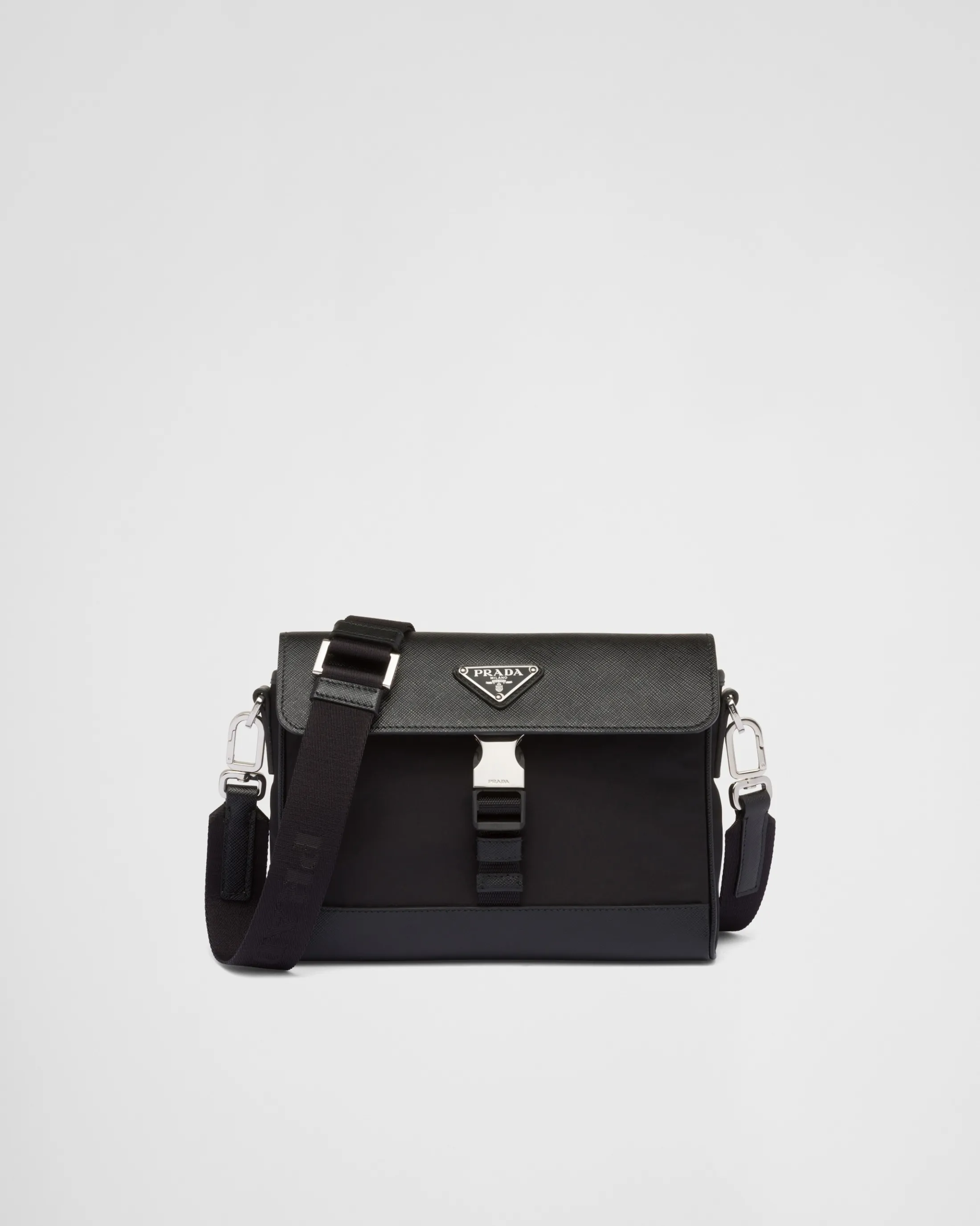 Prada Re-Nylon and Saffiano shoulder bag Black Shop