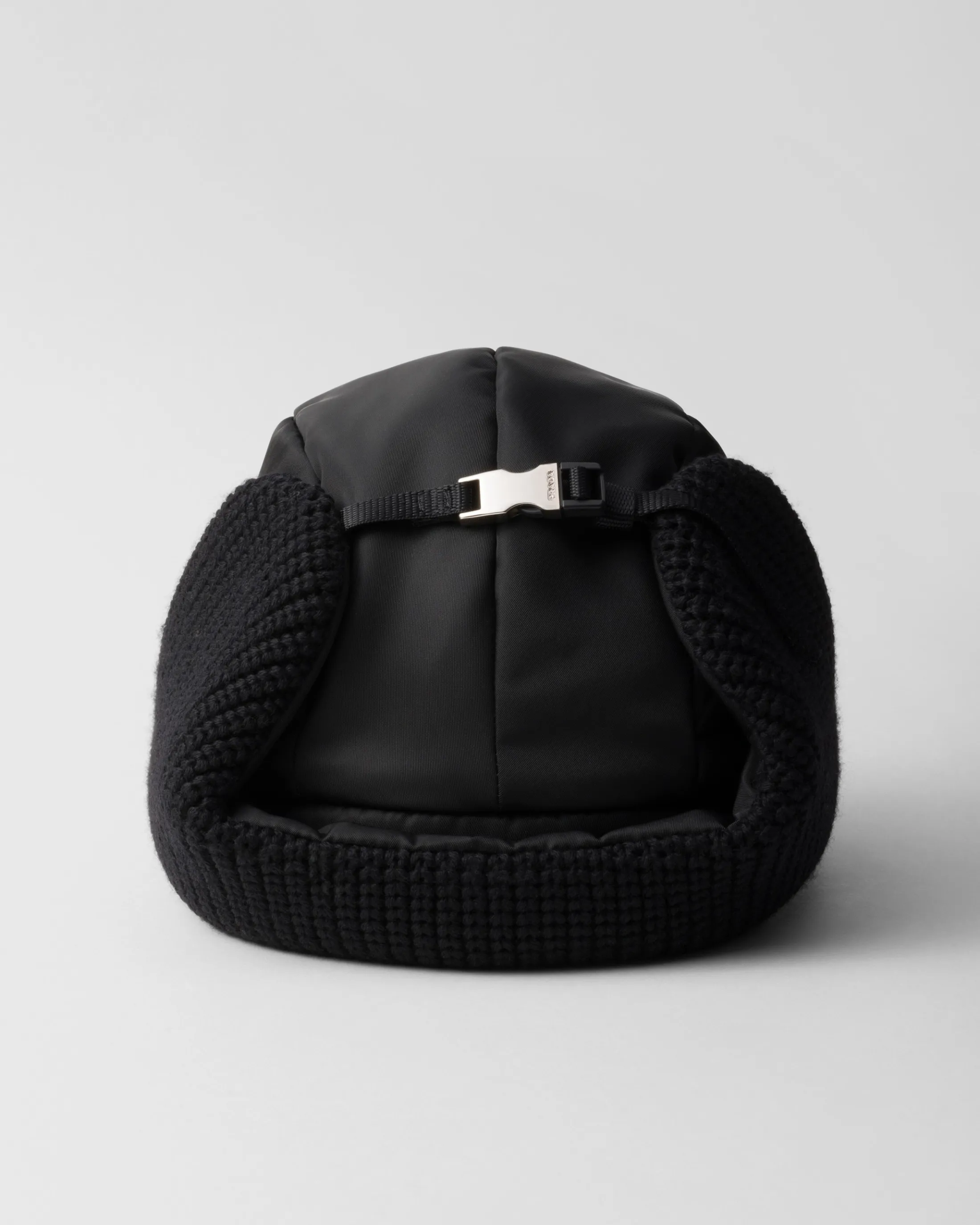 Prada Re-Nylon and wool trapper hat Black Cheap