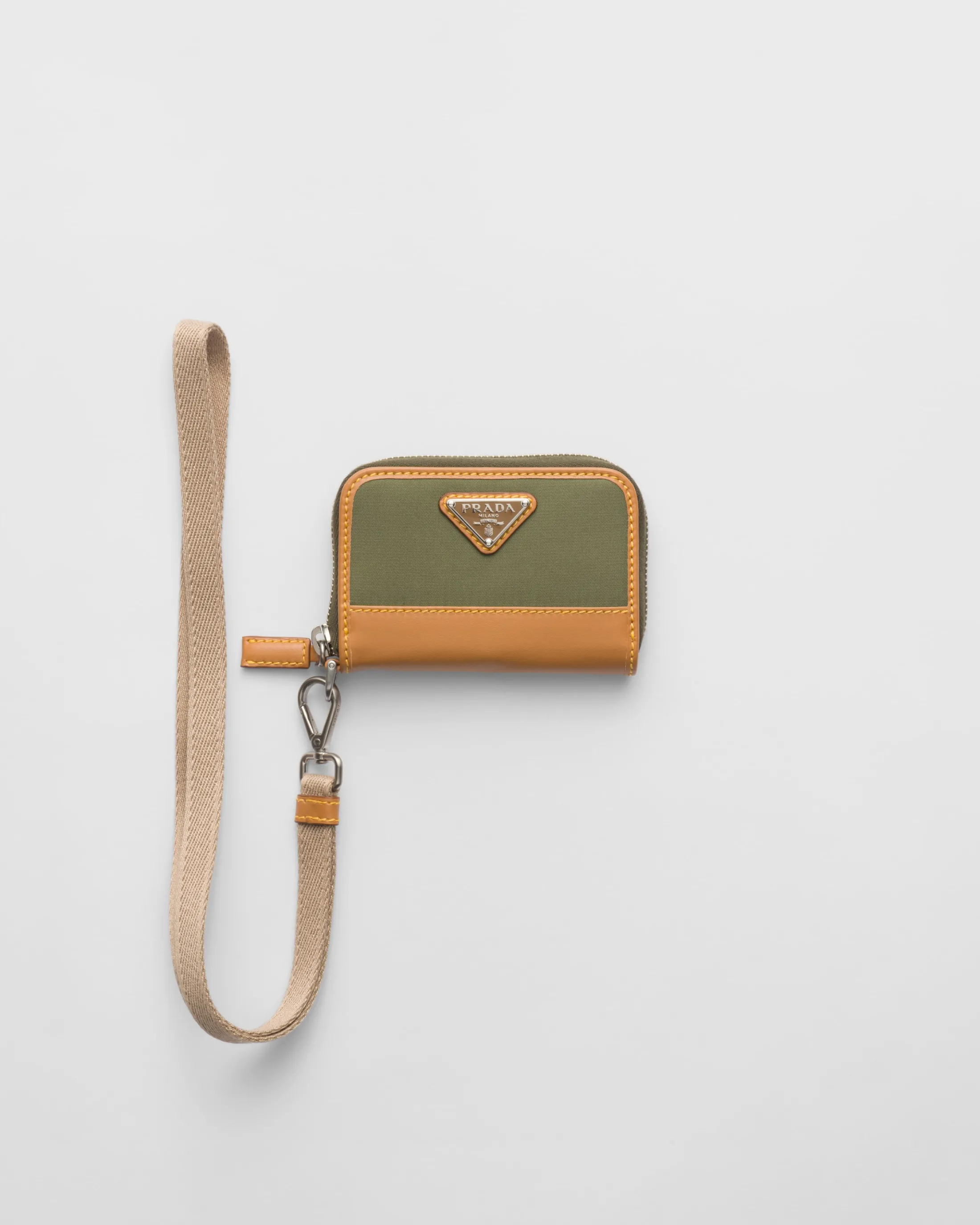 Prada Re-Nylon coin purse Military/caramel Sale