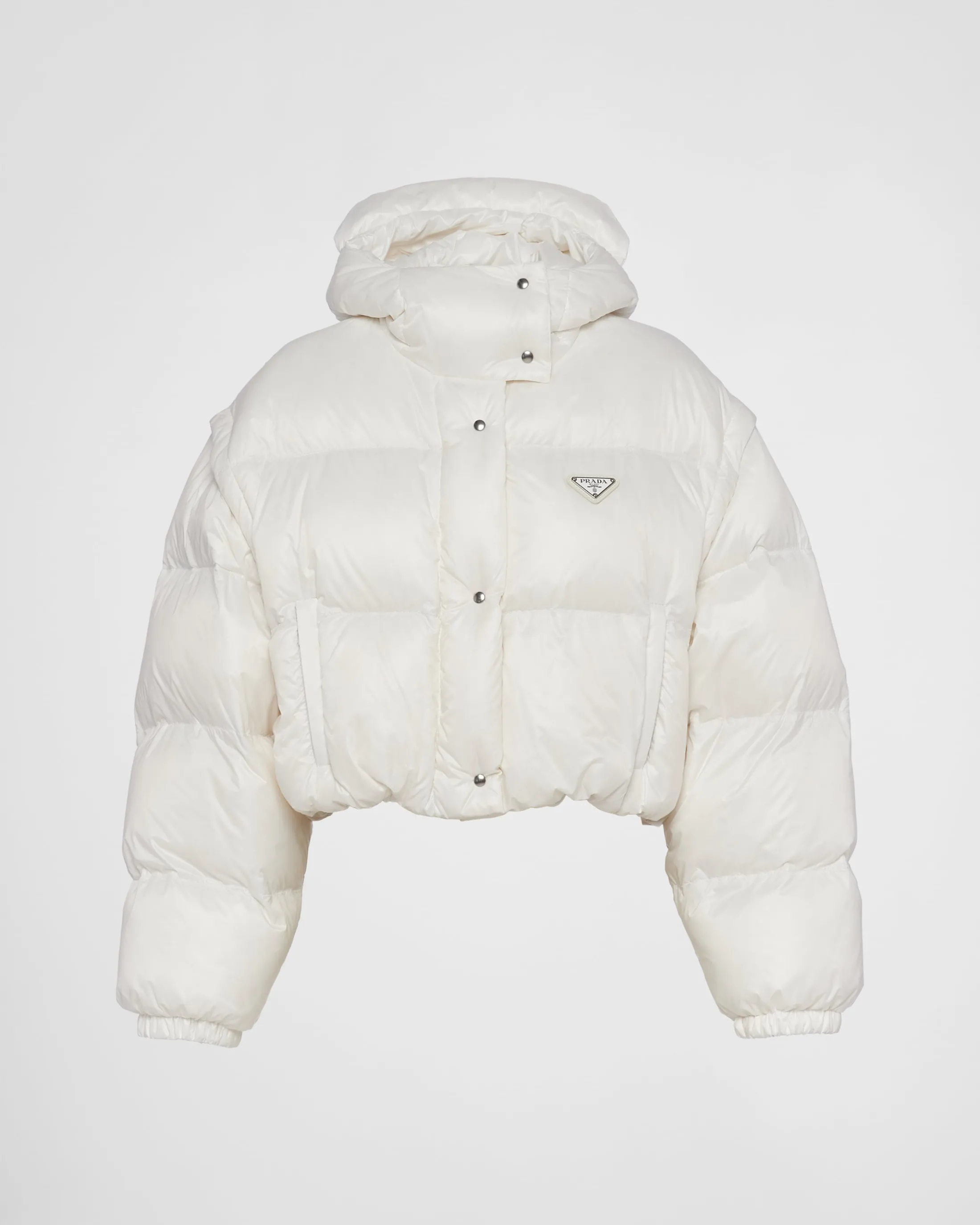 Prada Re-Nylon convertible cropped down jacket White Cheap