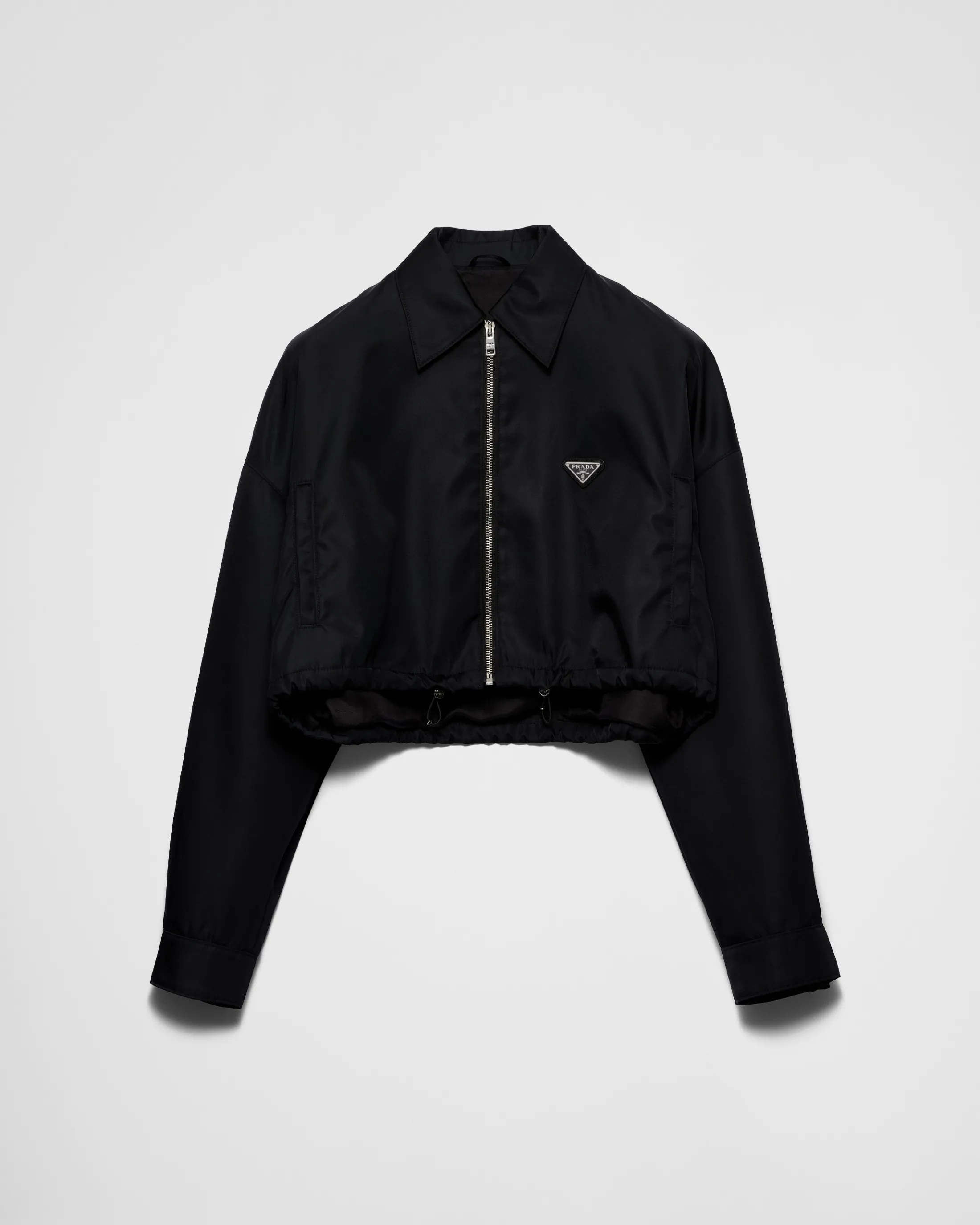 Prada Re-Nylon cropped blouson jacket Black New