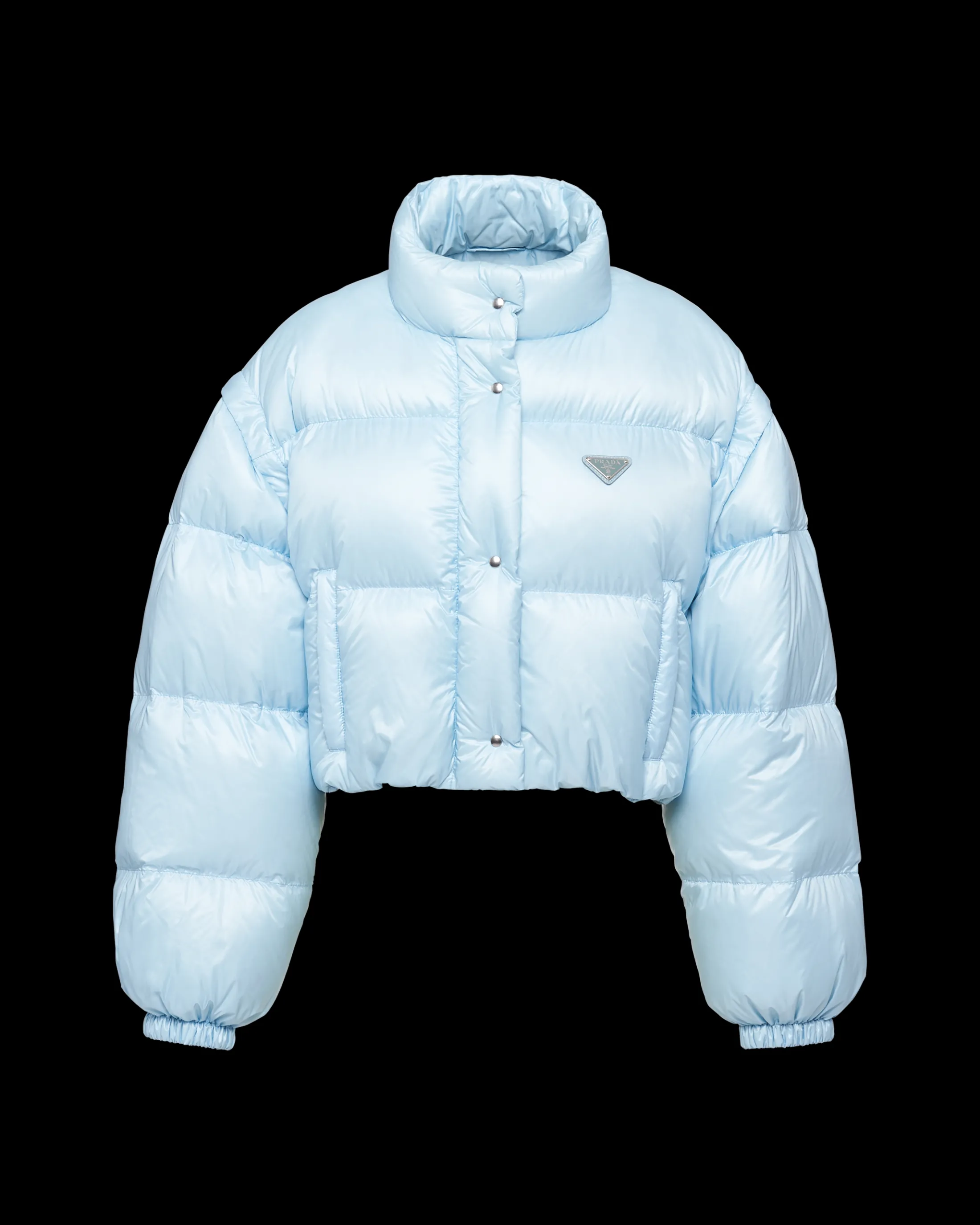 Prada Re-Nylon cropped convertible down jacket Skyblue Discount