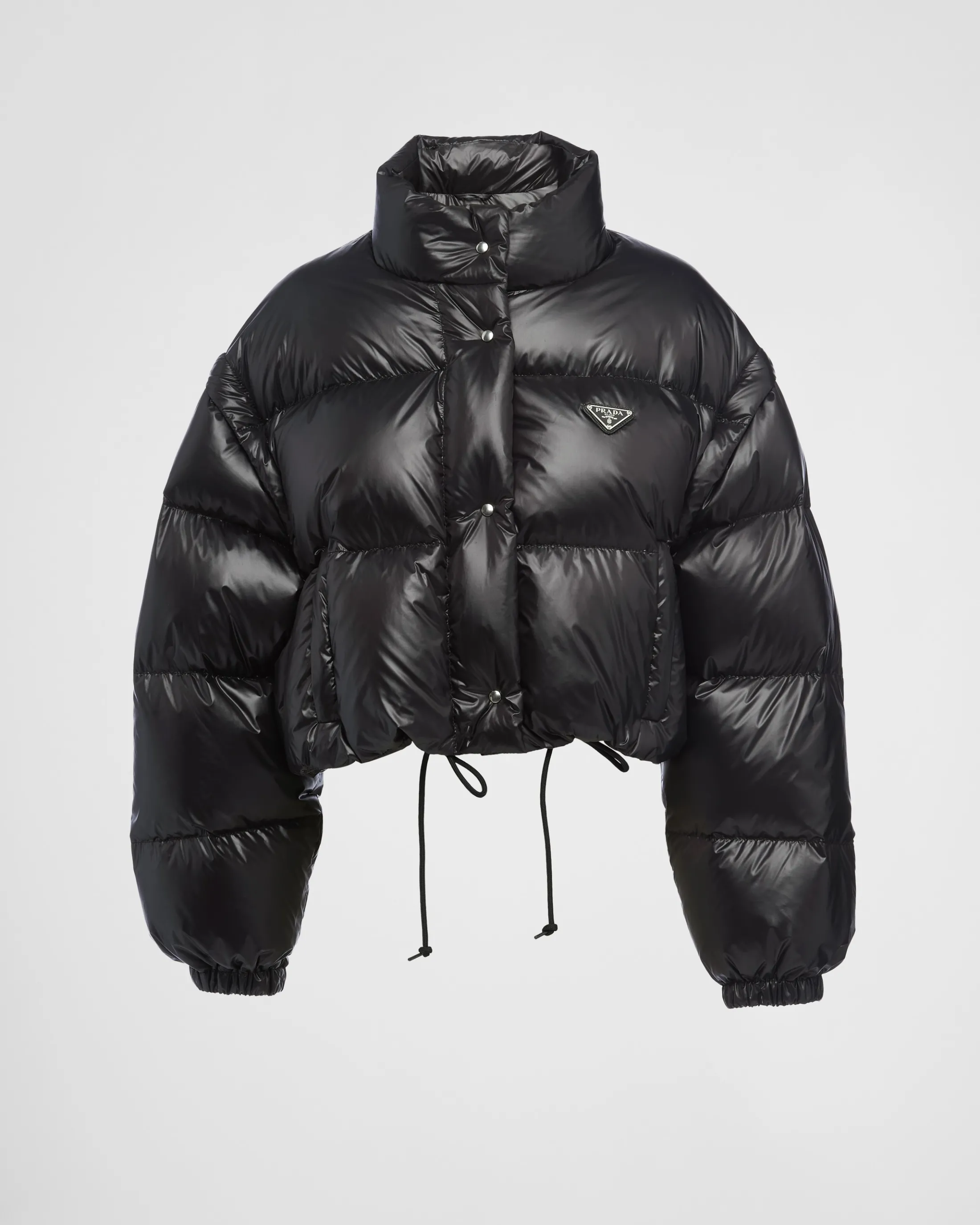 Prada Re-Nylon cropped convertible down jacket Black Online