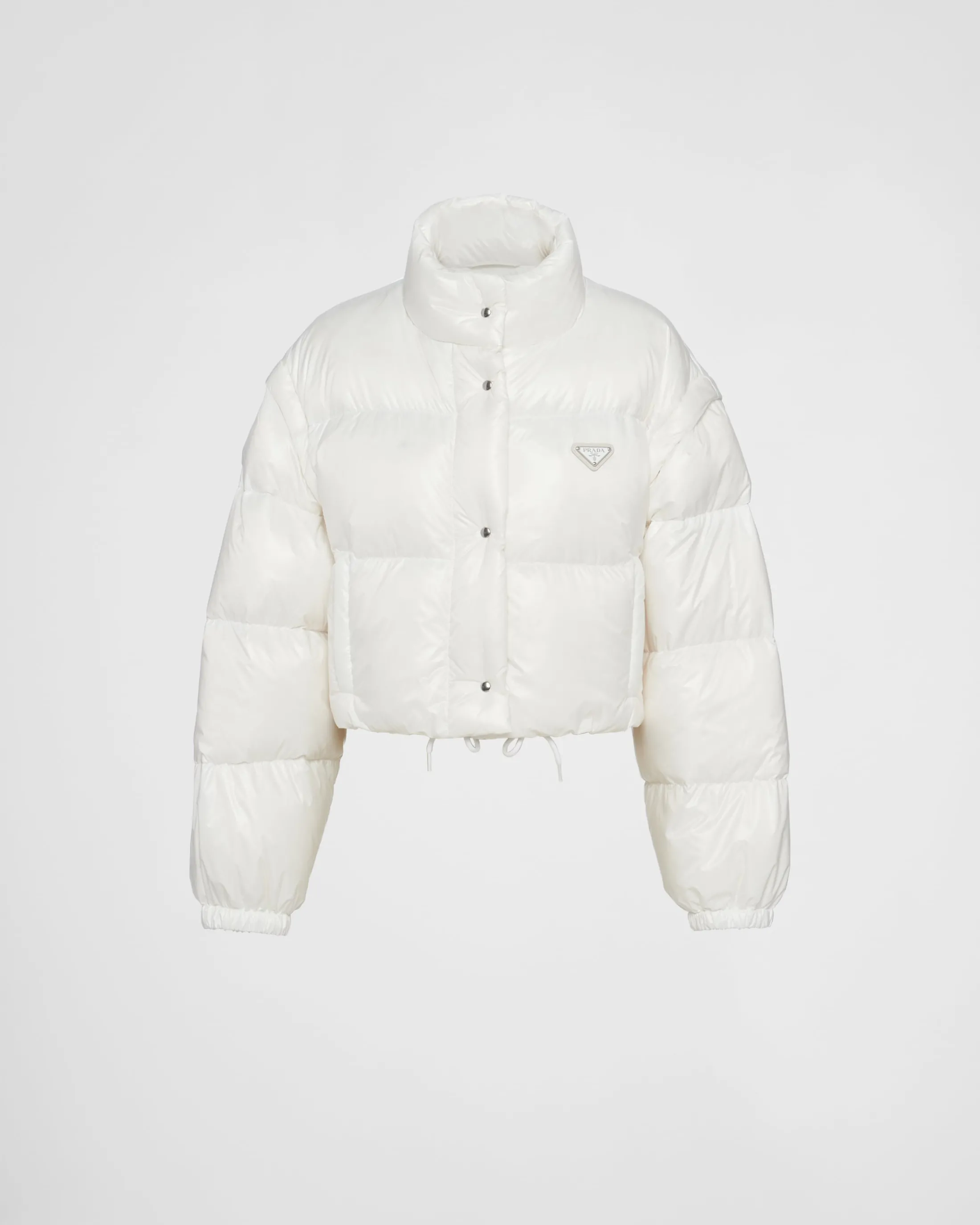 Prada Re-Nylon cropped convertible down jacket White Fashion