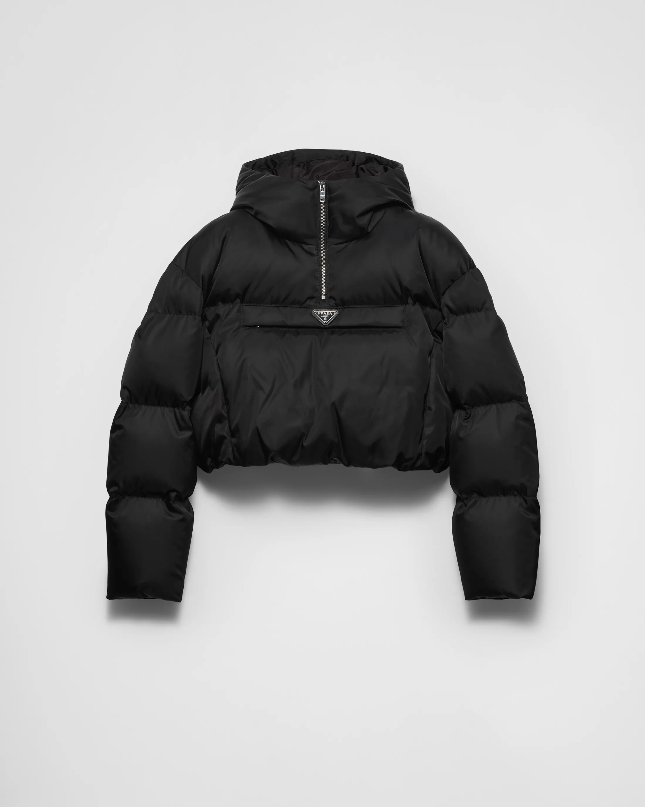 Prada Re-Nylon cropped down jacket Black Online