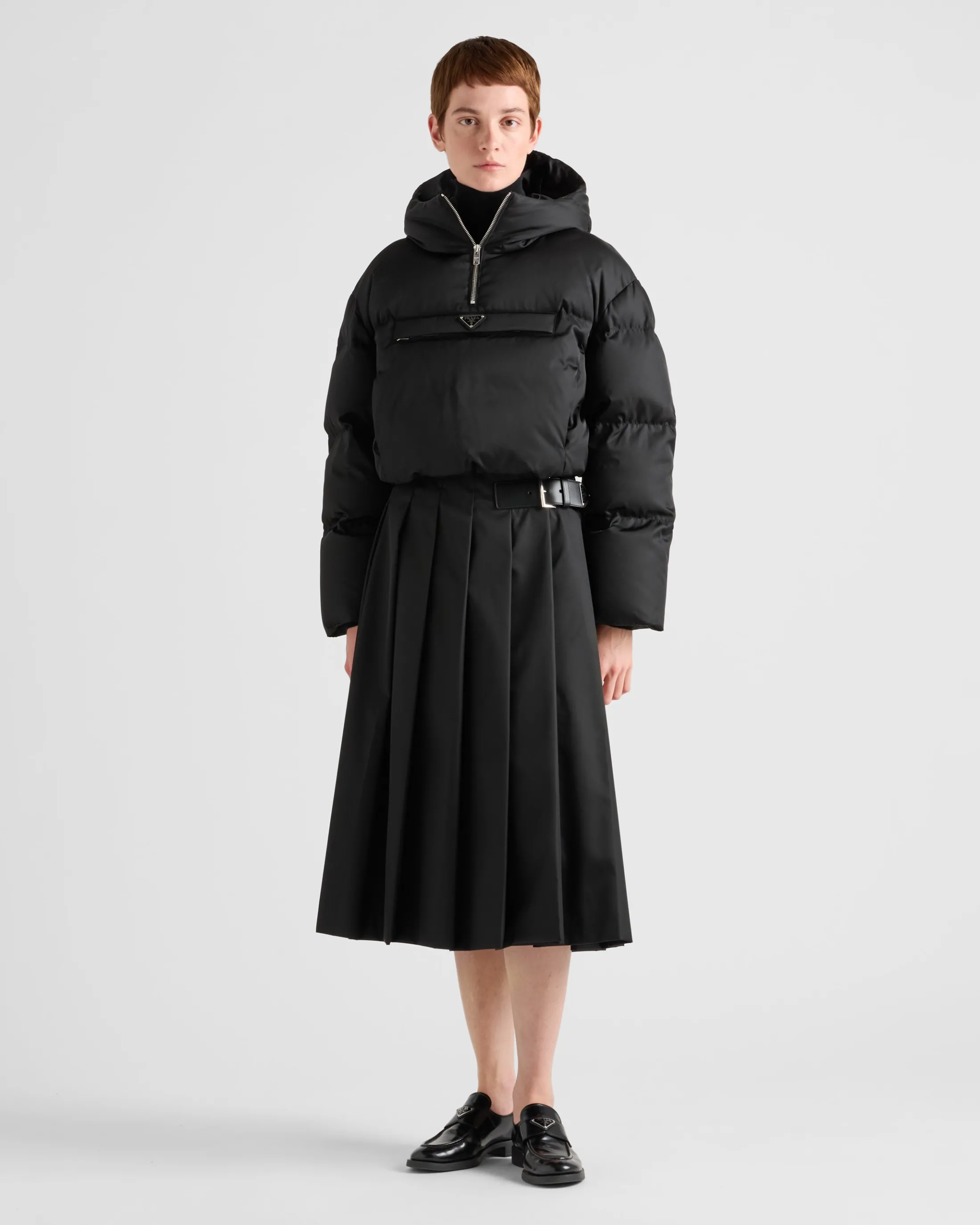 Prada Re-Nylon cropped down jacket Black Online