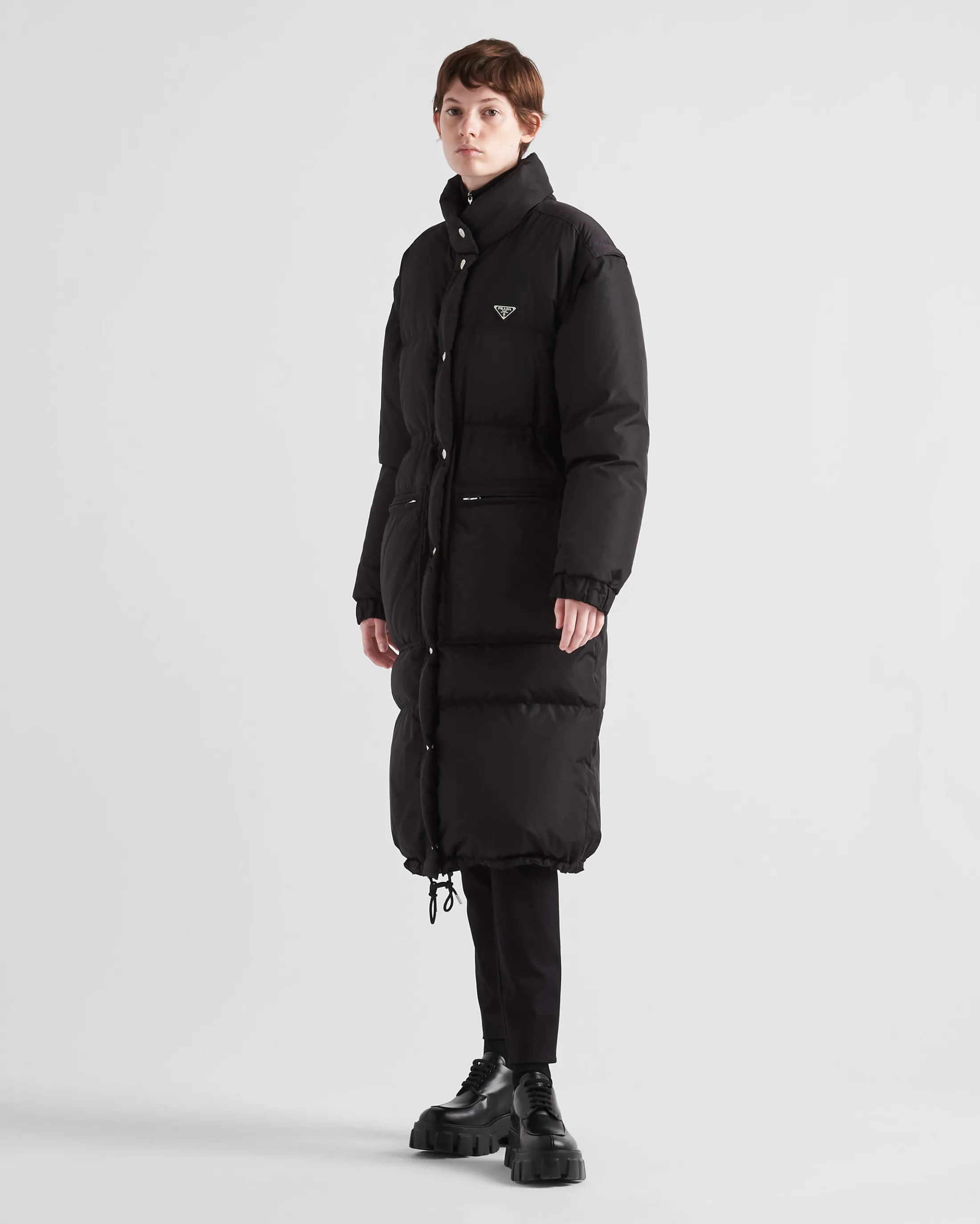 Prada Re-Nylon down coat Black/blue Discount