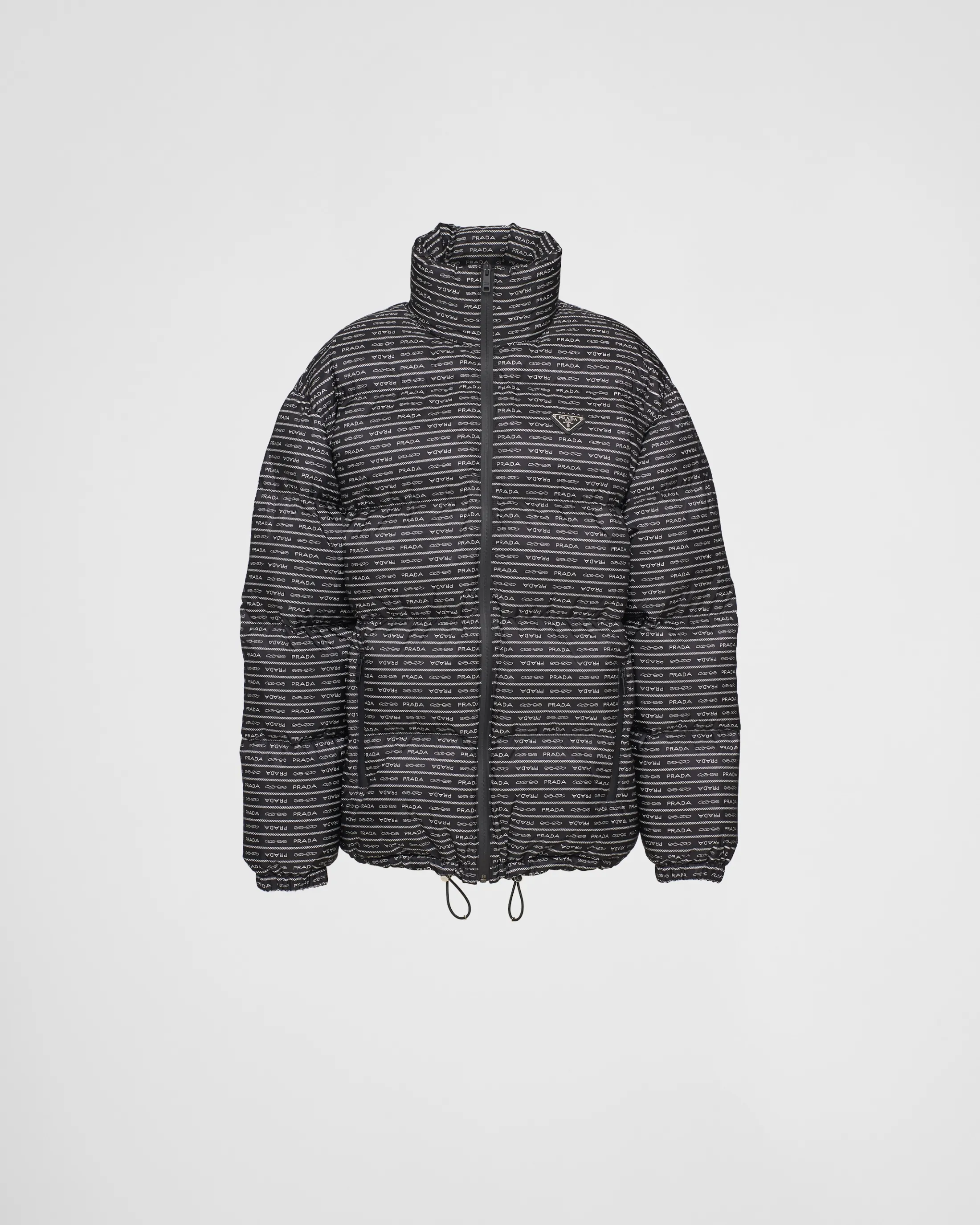 Prada Re-Nylon down jacket Black/white Best Sale