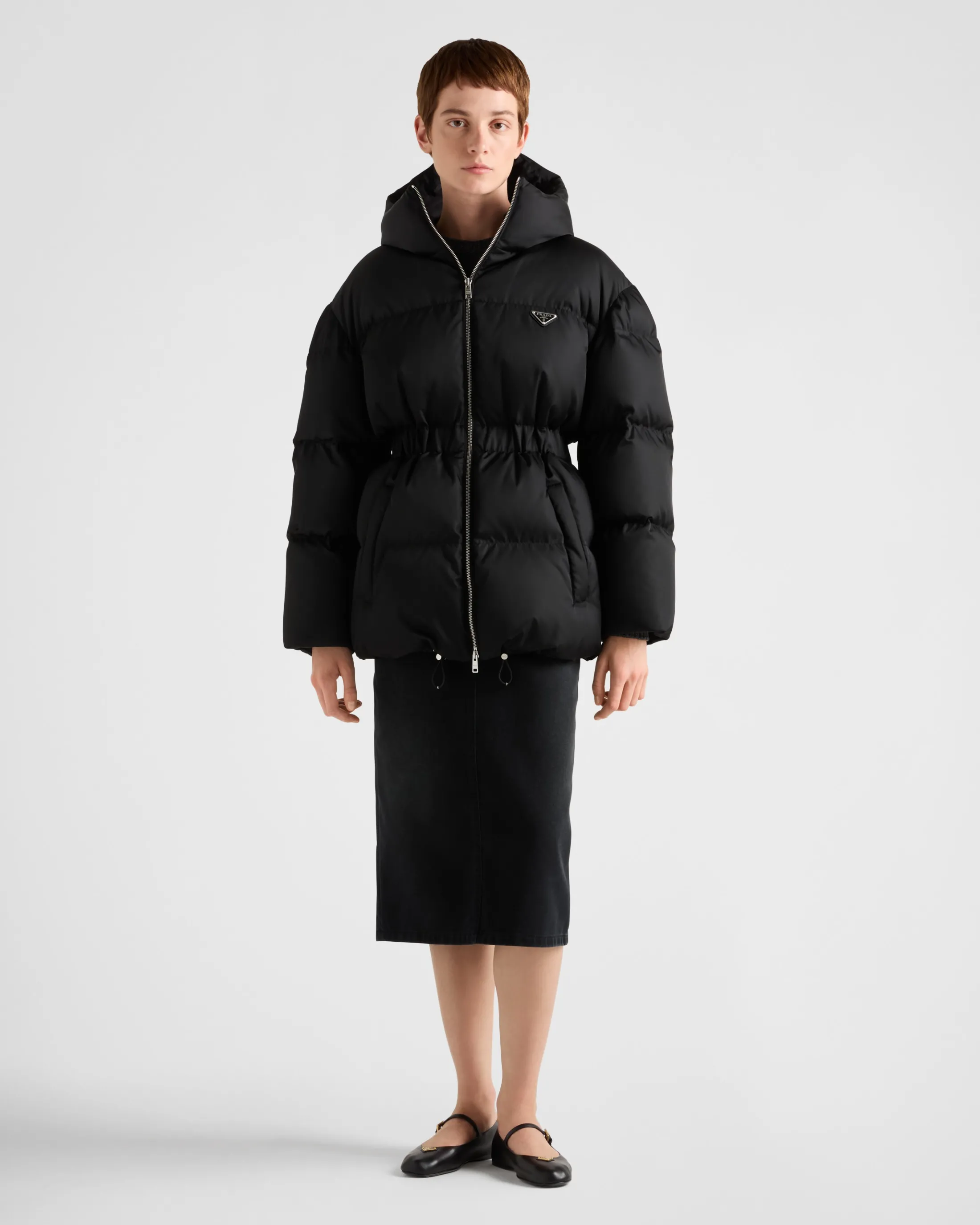 Prada Re-Nylon down jacket Black Fashion