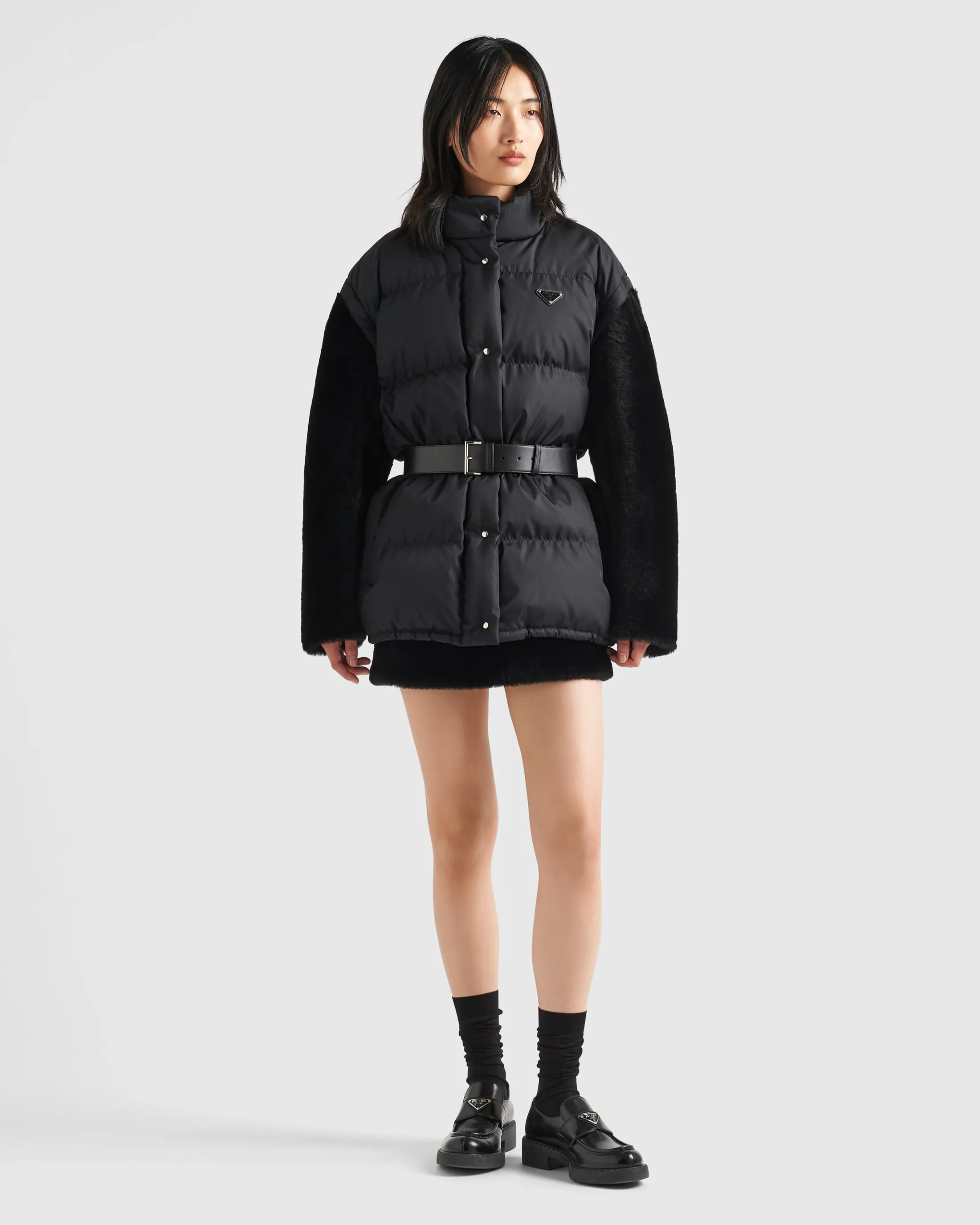 Prada Re-Nylon down jacket Black Fashion