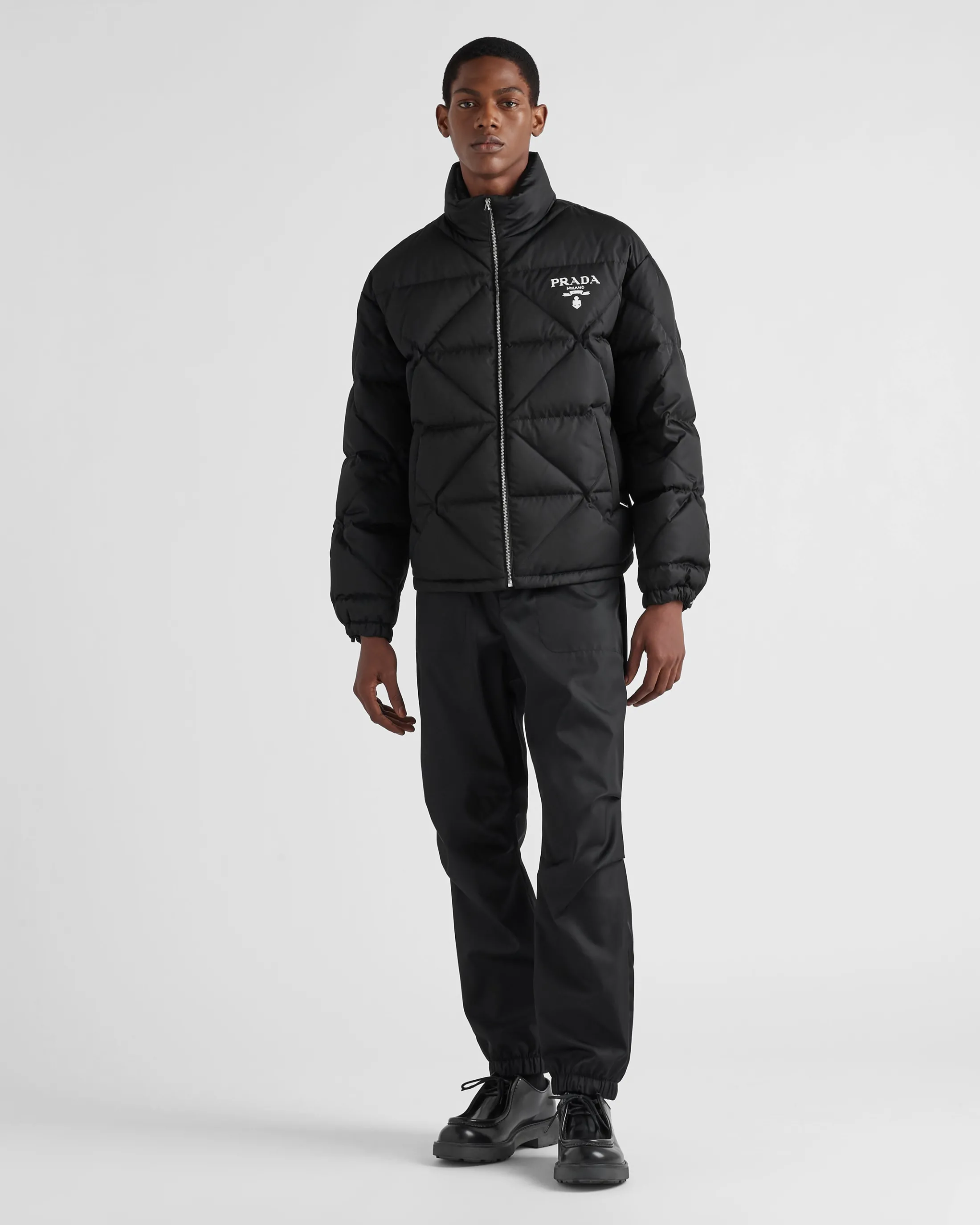 Prada Re-Nylon down jacket Black Flash Sale