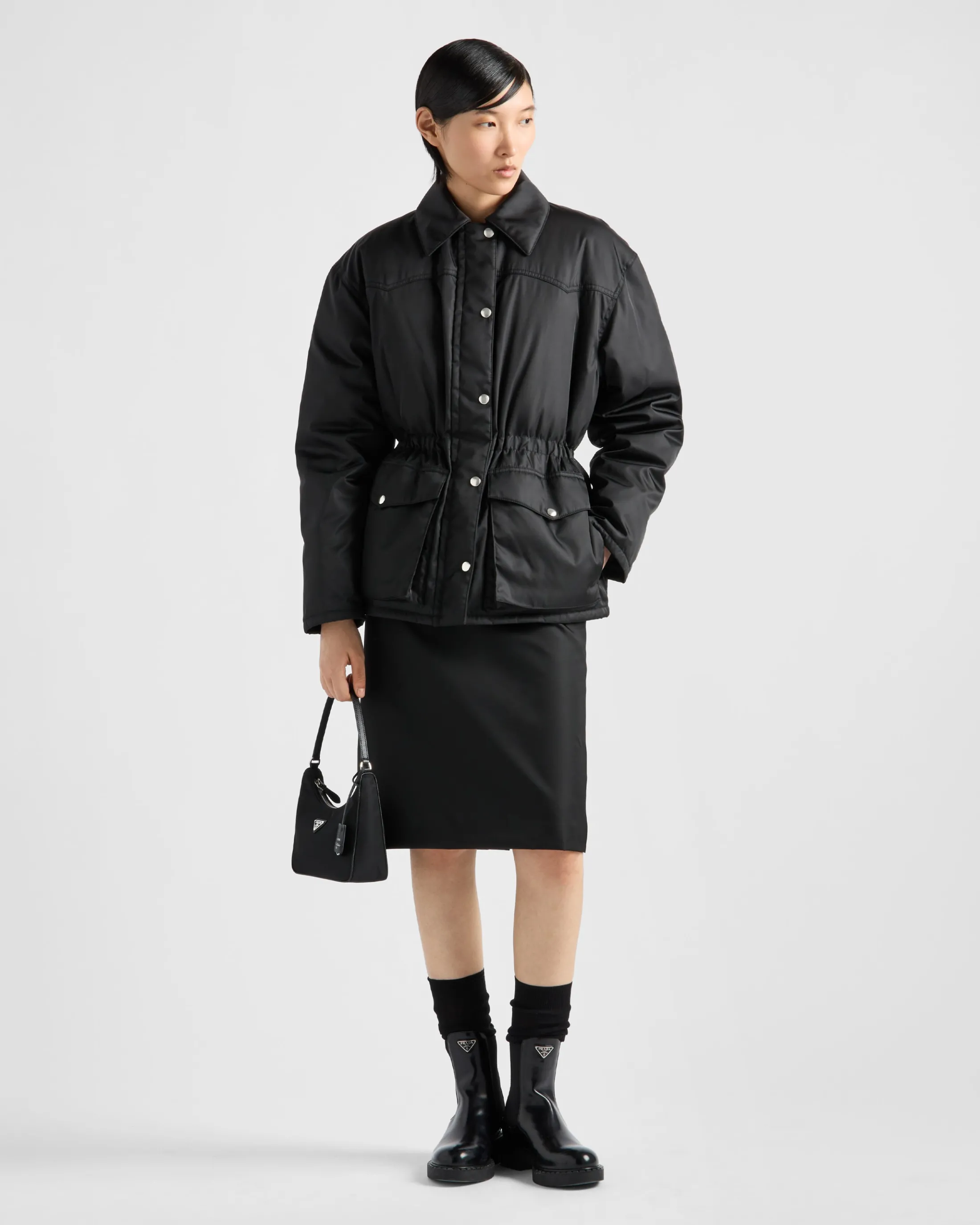 Prada Re-Nylon down jacket Black Fashion