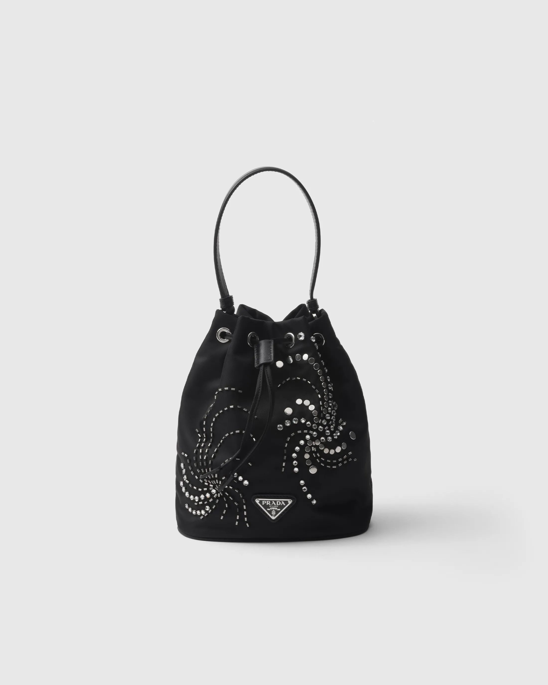 Prada Re-Nylon embroidered mini-bag Black Best