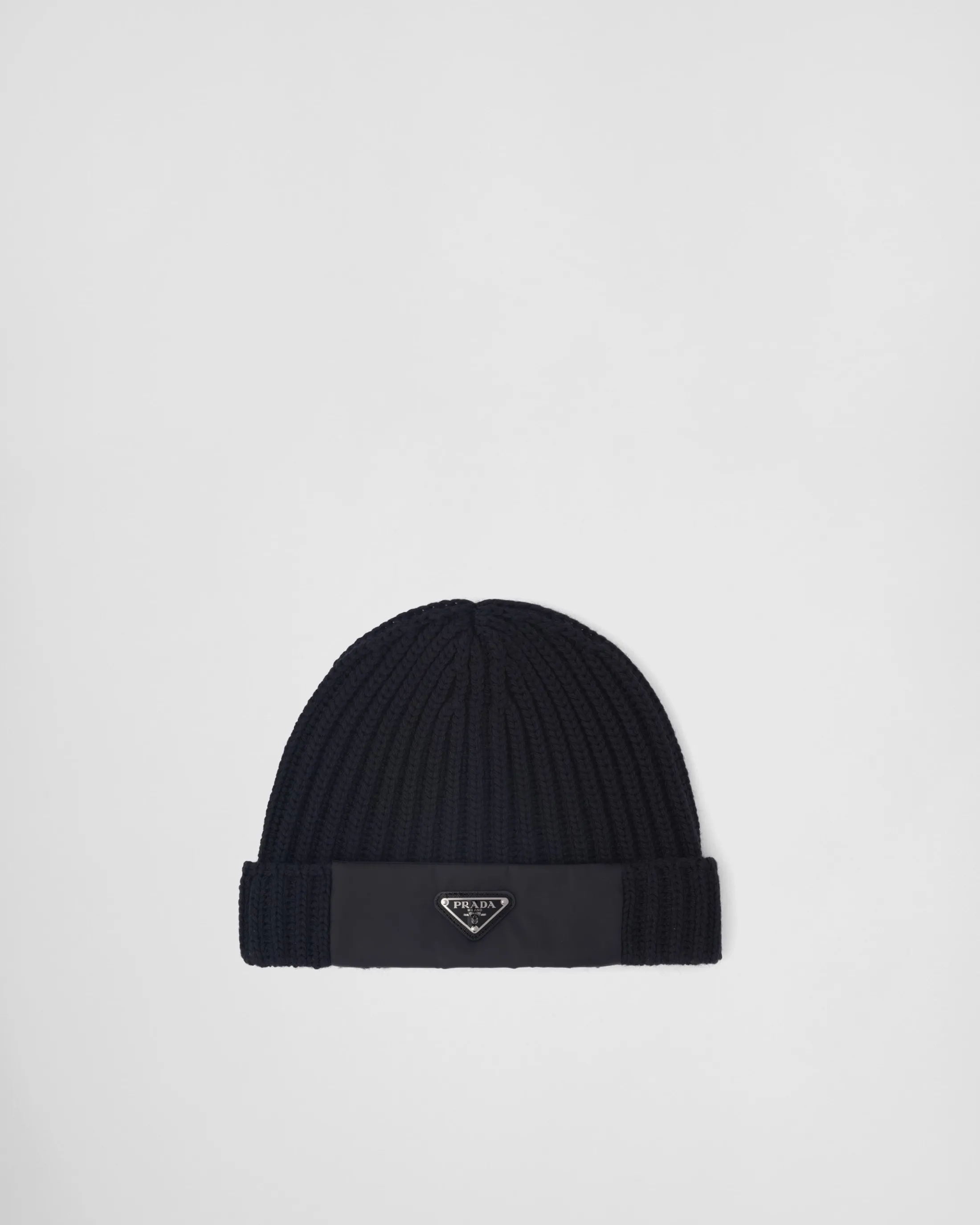 Prada Re-Nylon gabardine and wool cap Black Fashion