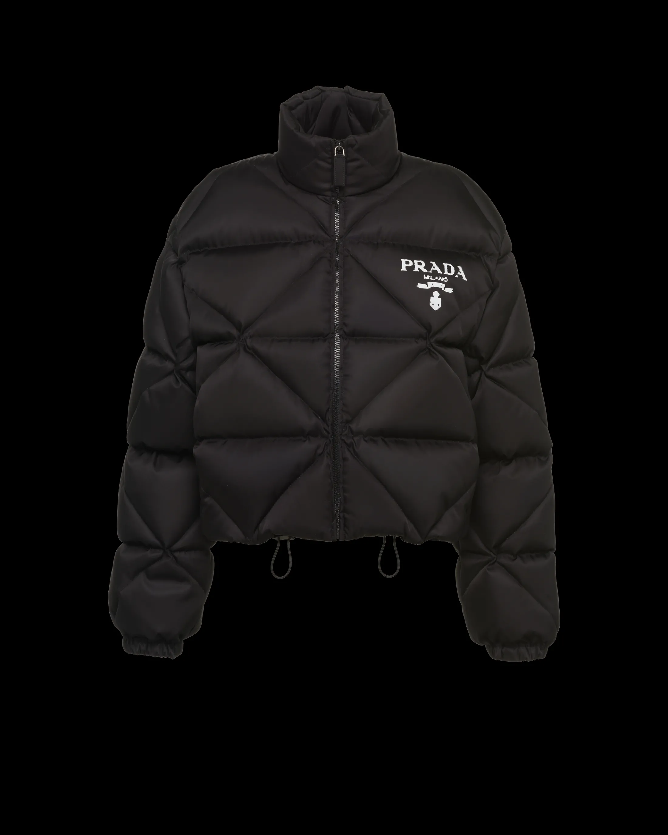 Prada Re-Nylon Gabardine cropped down jacket Black Outlet