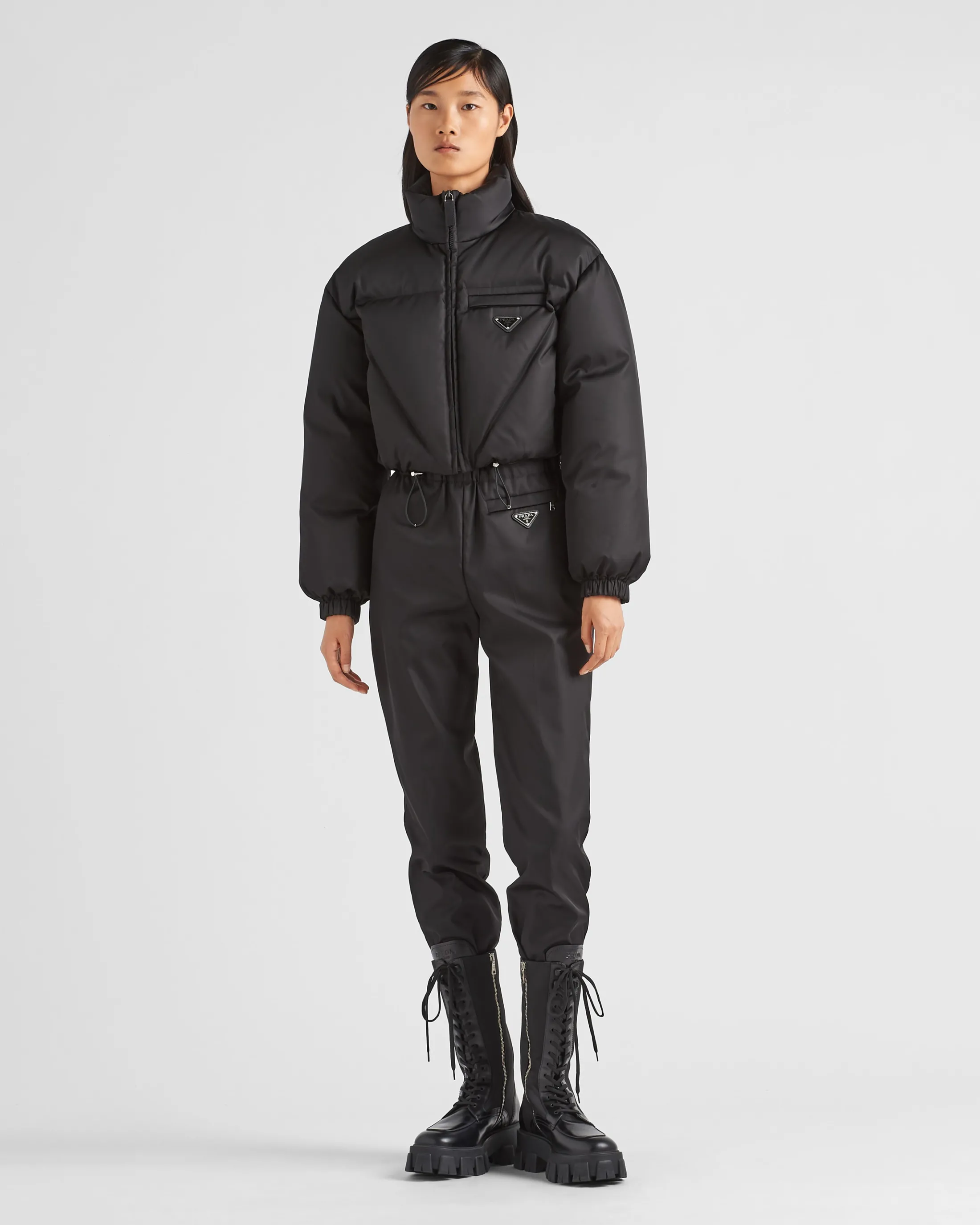 Prada Re-Nylon Gabardine down jacket Black Clearance