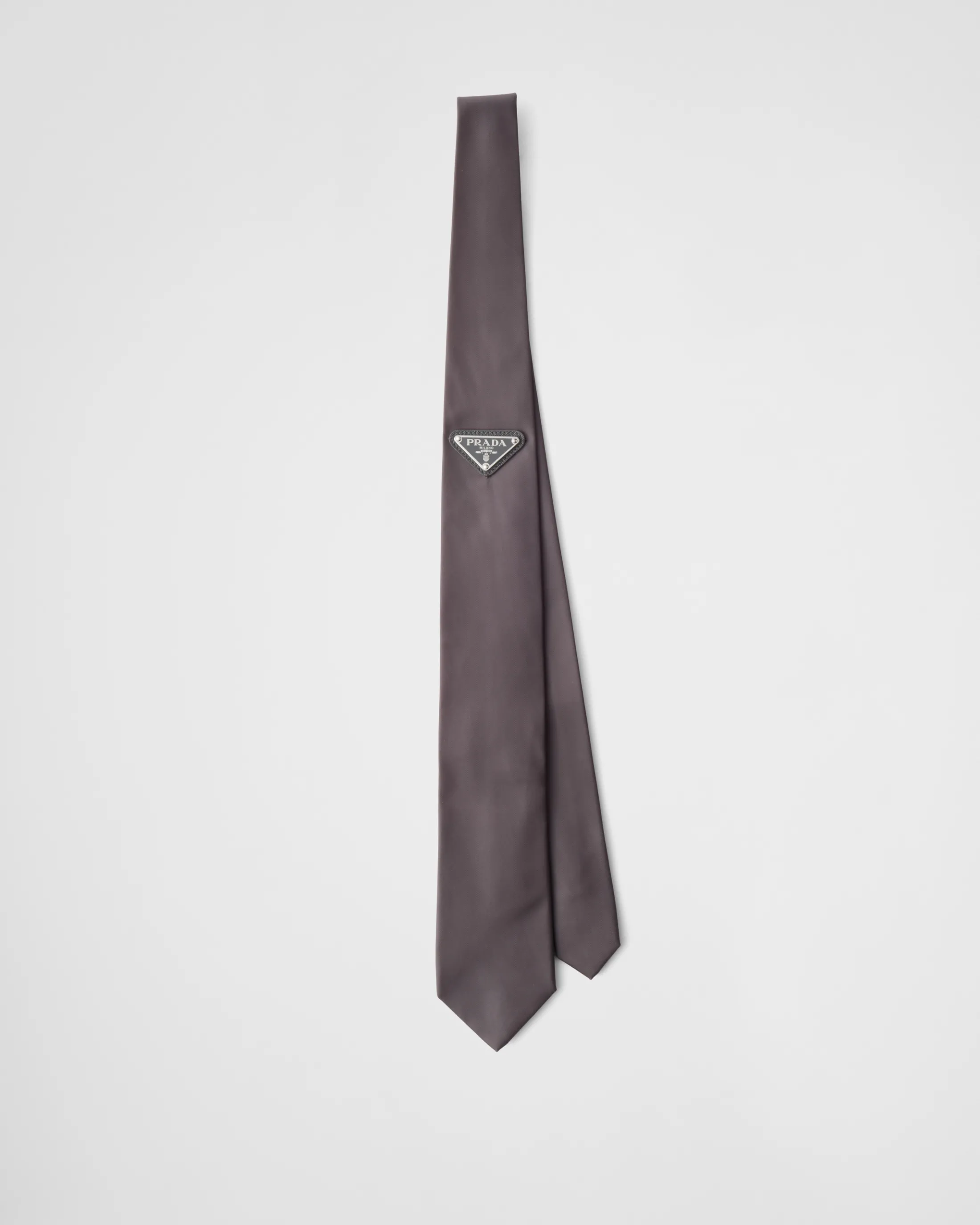 Prada Re-Nylon gabardine tie Irongray Clearance