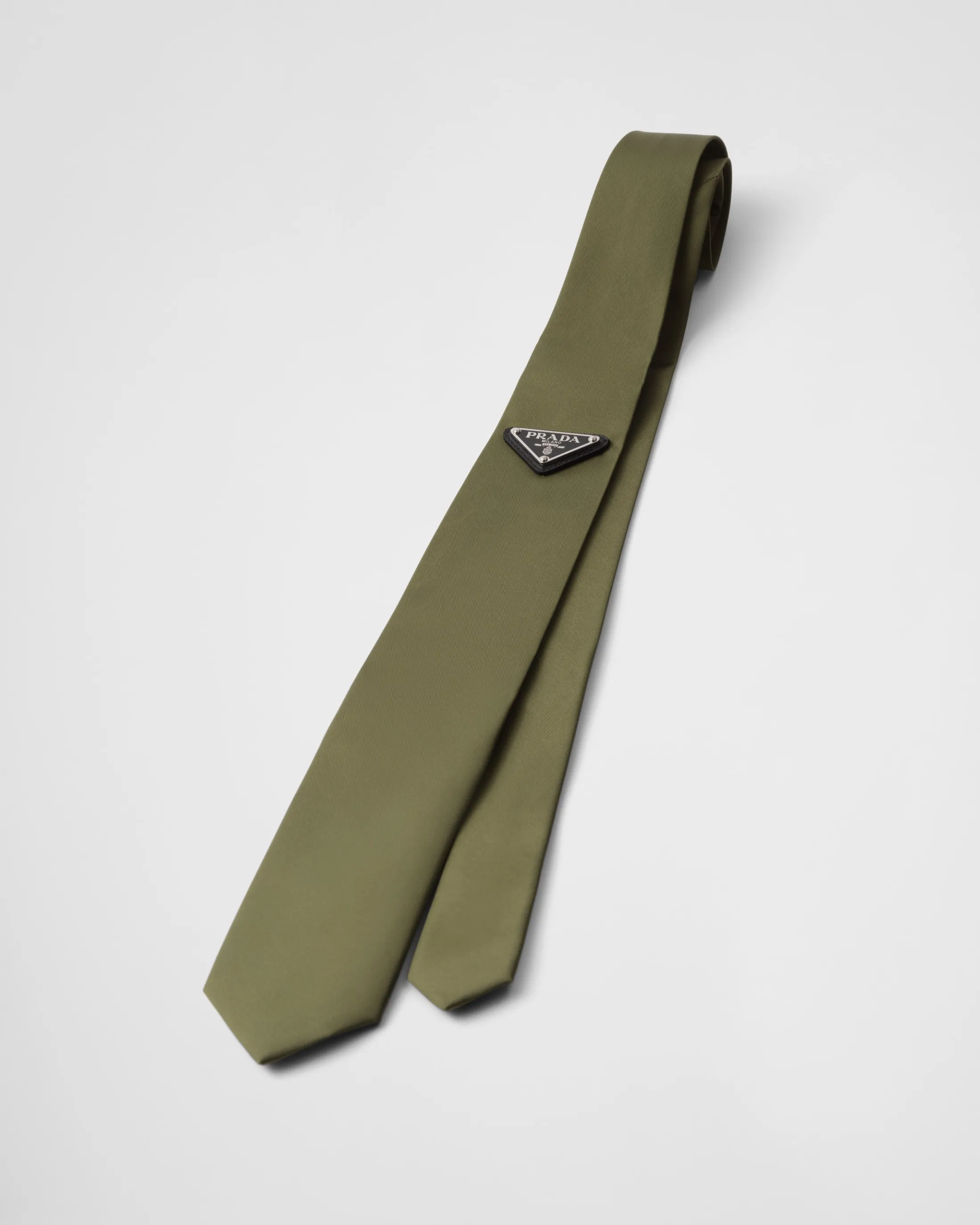 Prada Re-Nylon gabardine tie Lodengreen Outlet