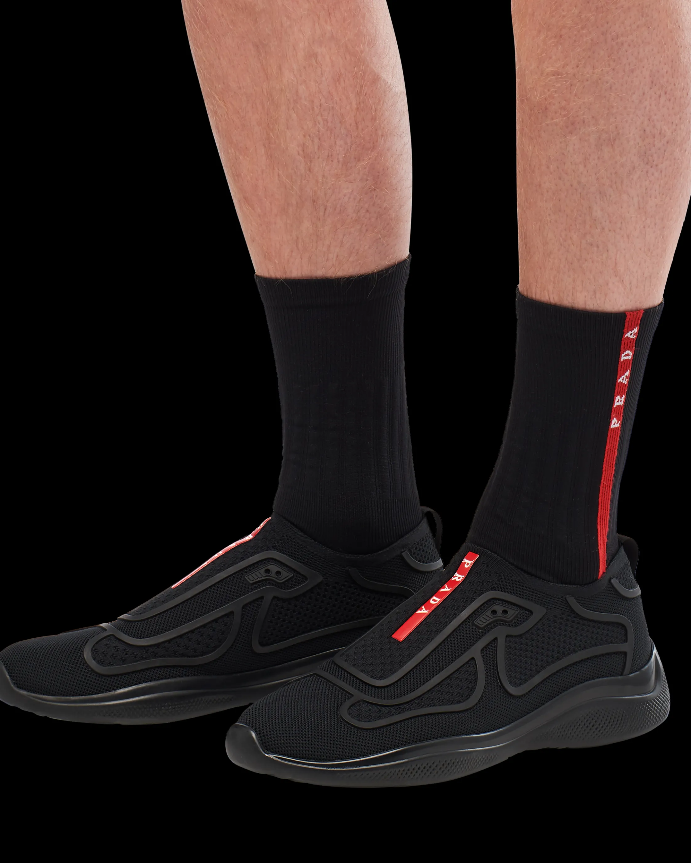 Prada Re-Nylon knit socks Black Shop