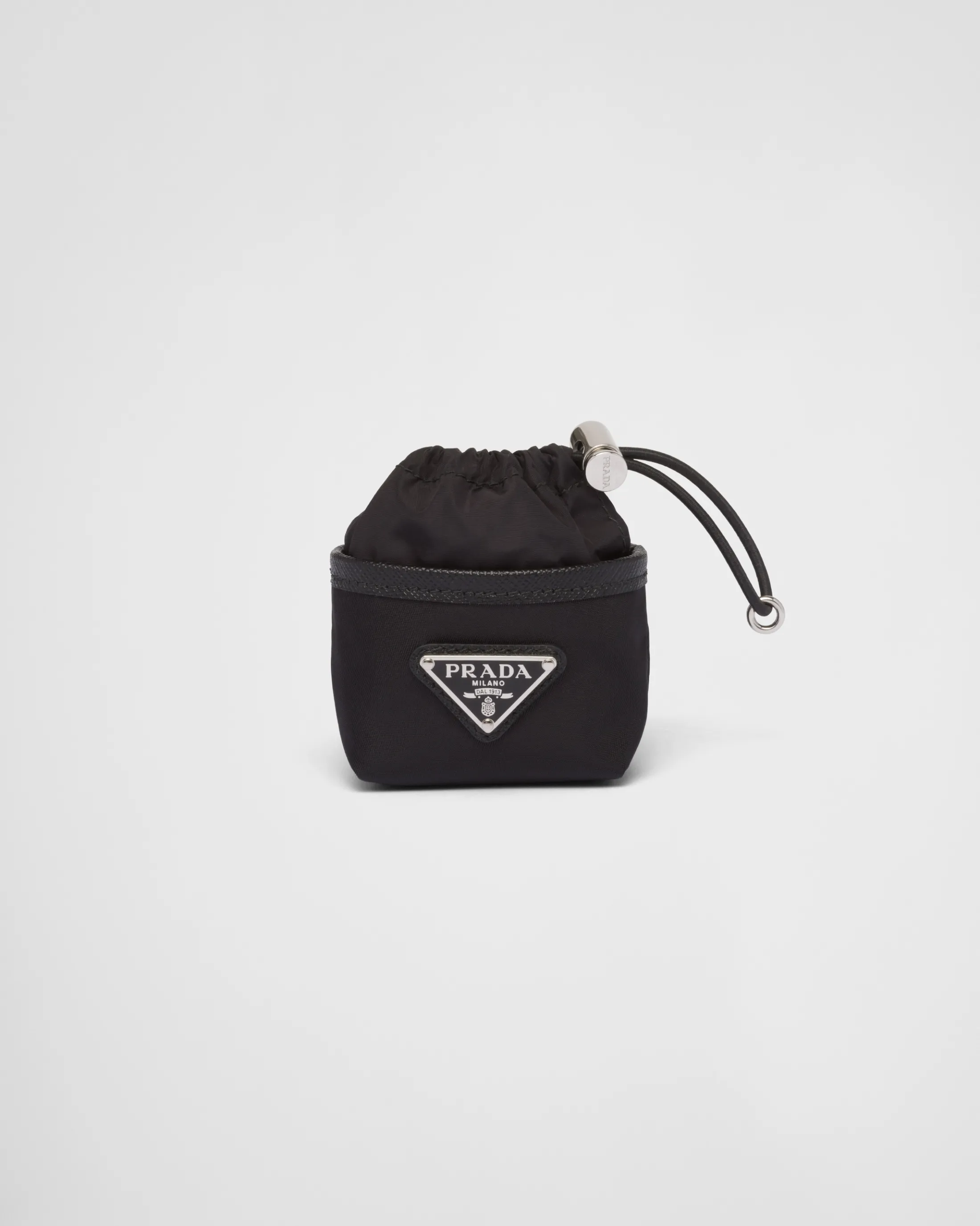 Prada Re-Nylon mini pouch bag charm Black Discount