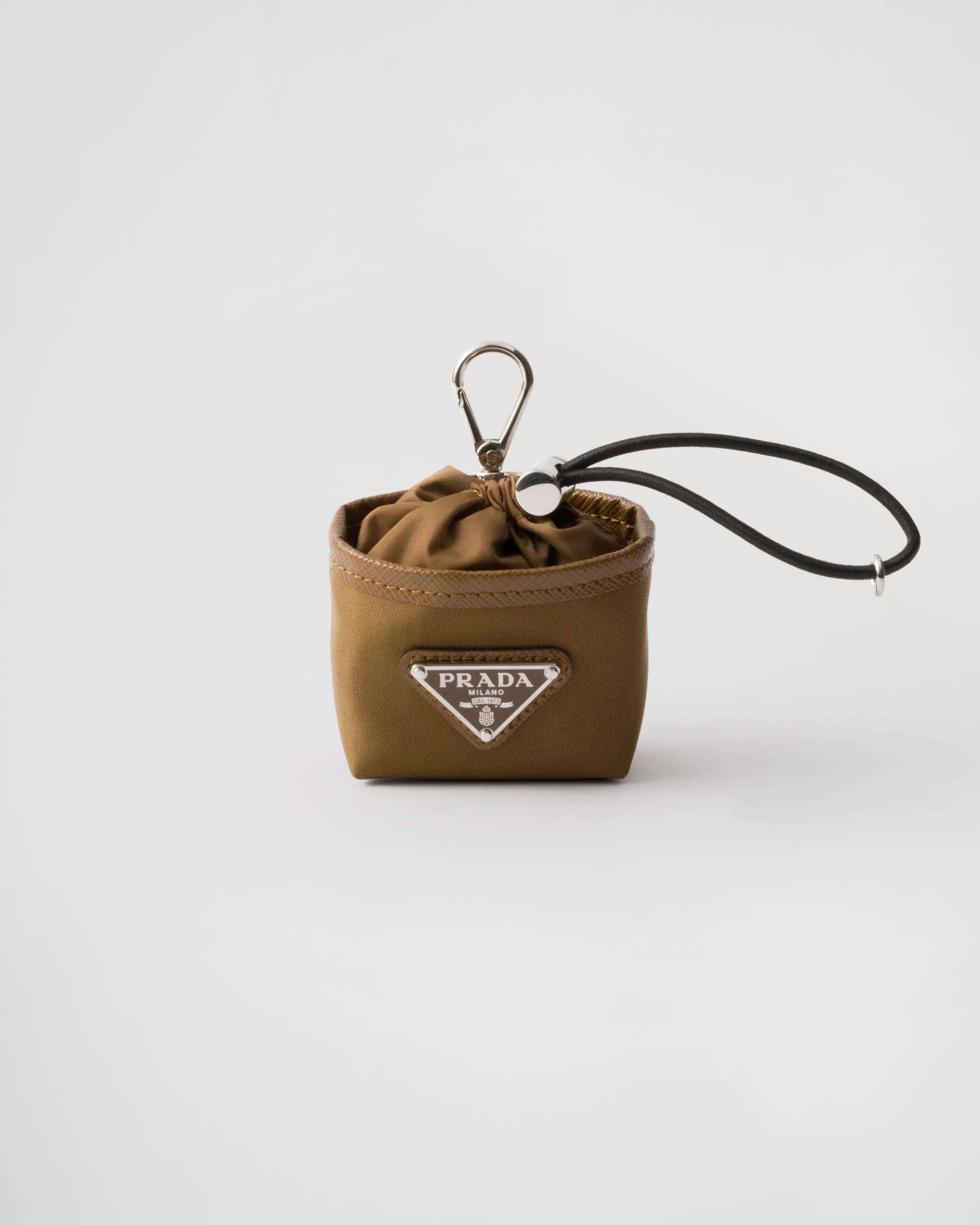 Prada Re-Nylon mini pouch bag charm Corkbeige Flash Sale