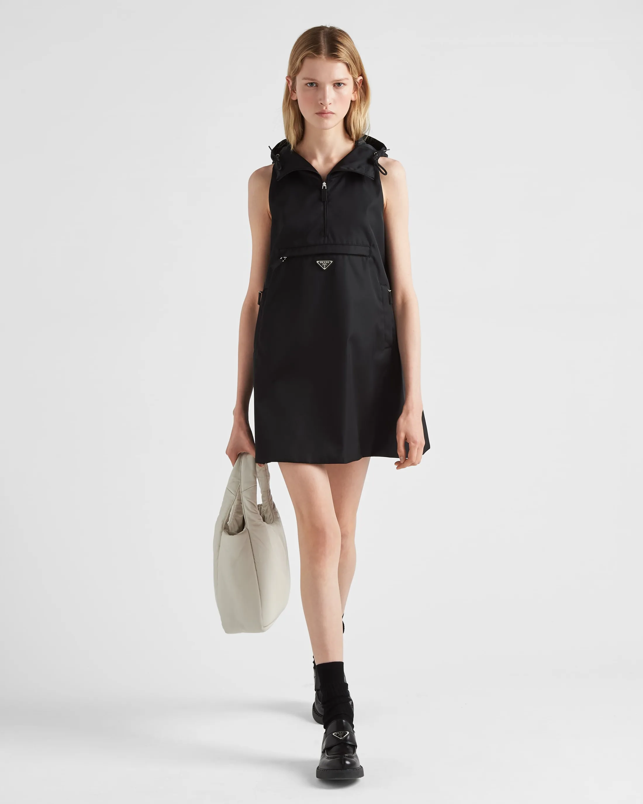 Prada Re-Nylon mini-dress Black Clearance