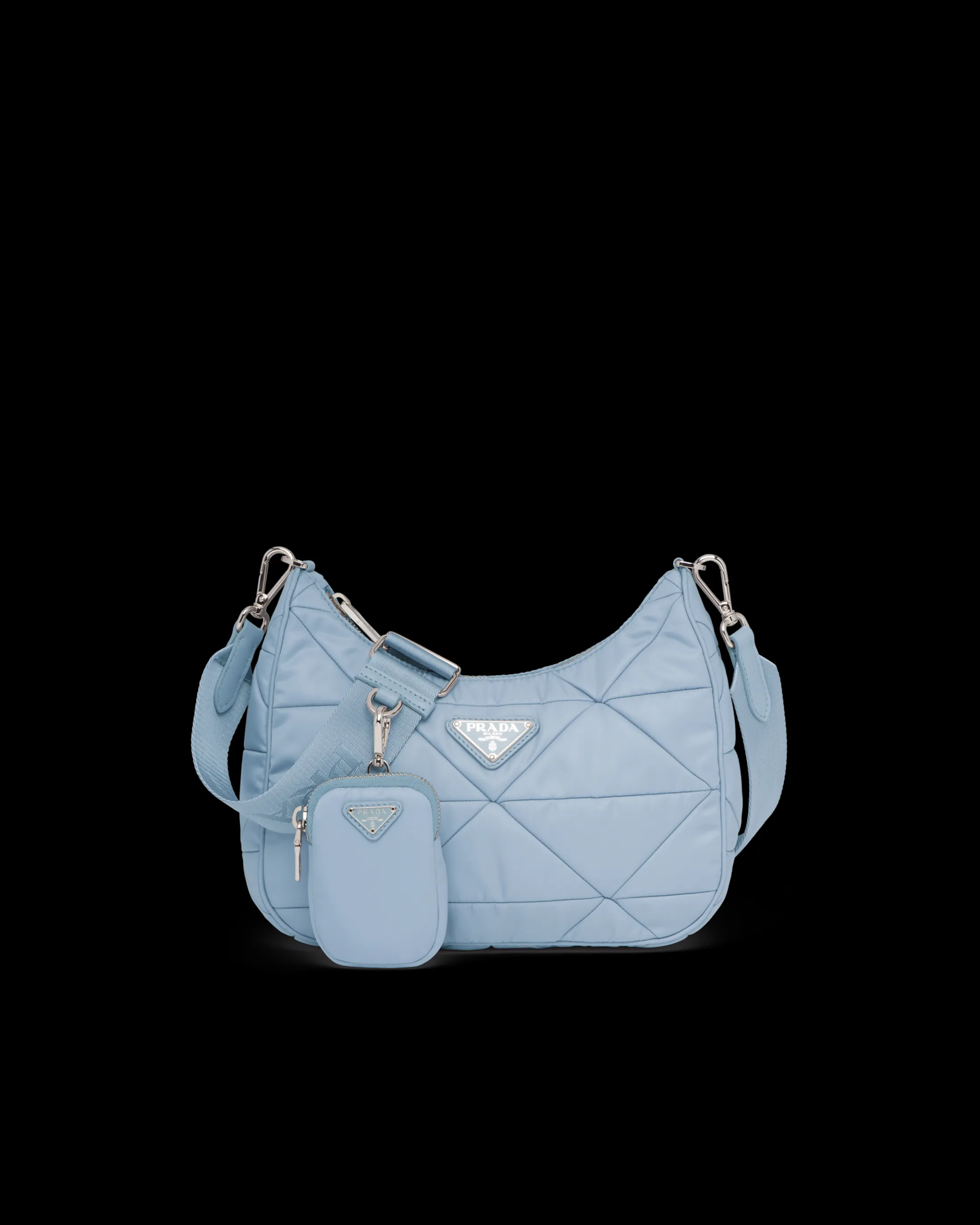 Prada Re-Nylon padded hobo bag Lightblue Hot